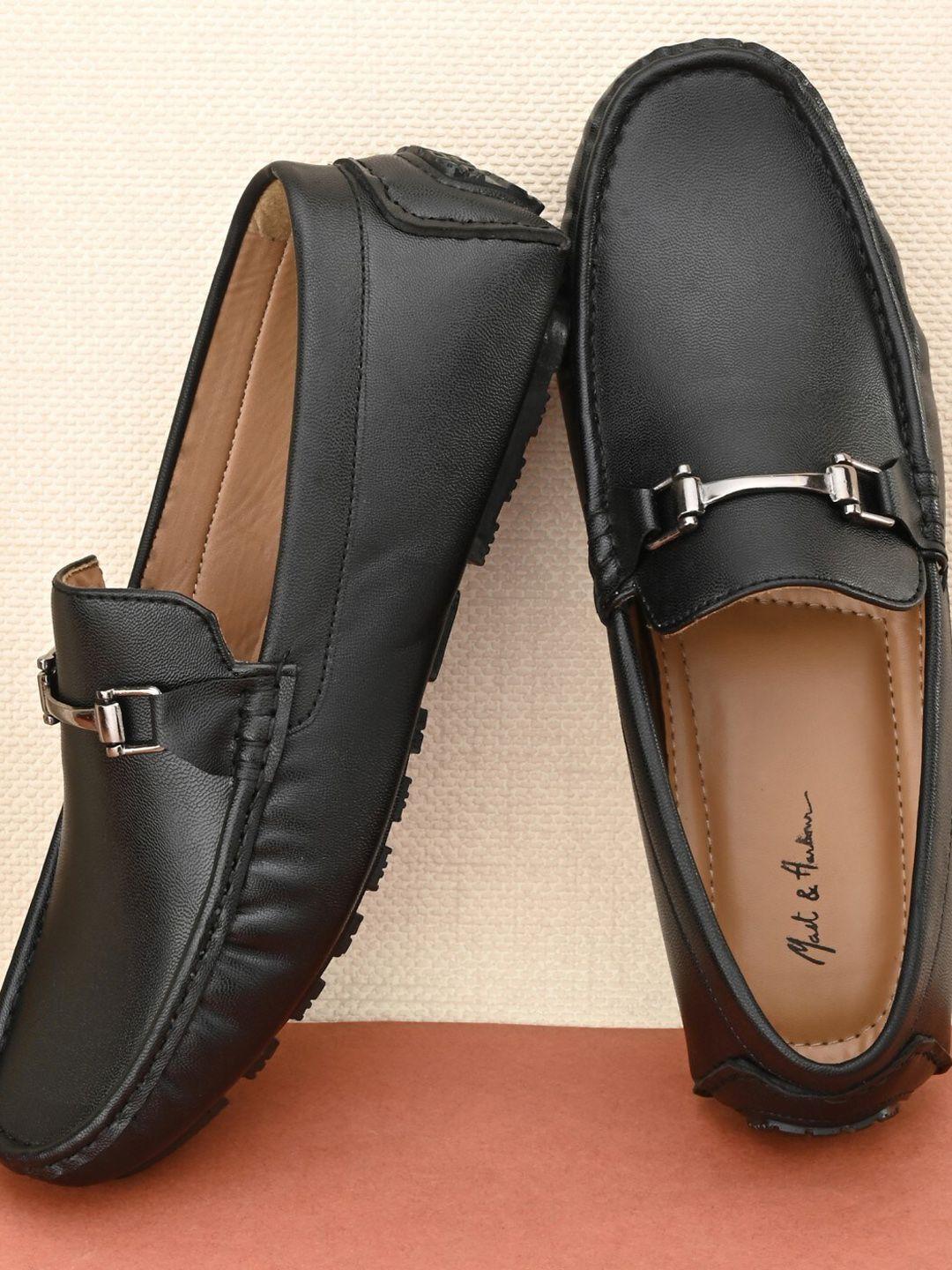 mast & harbour men black driving shoes