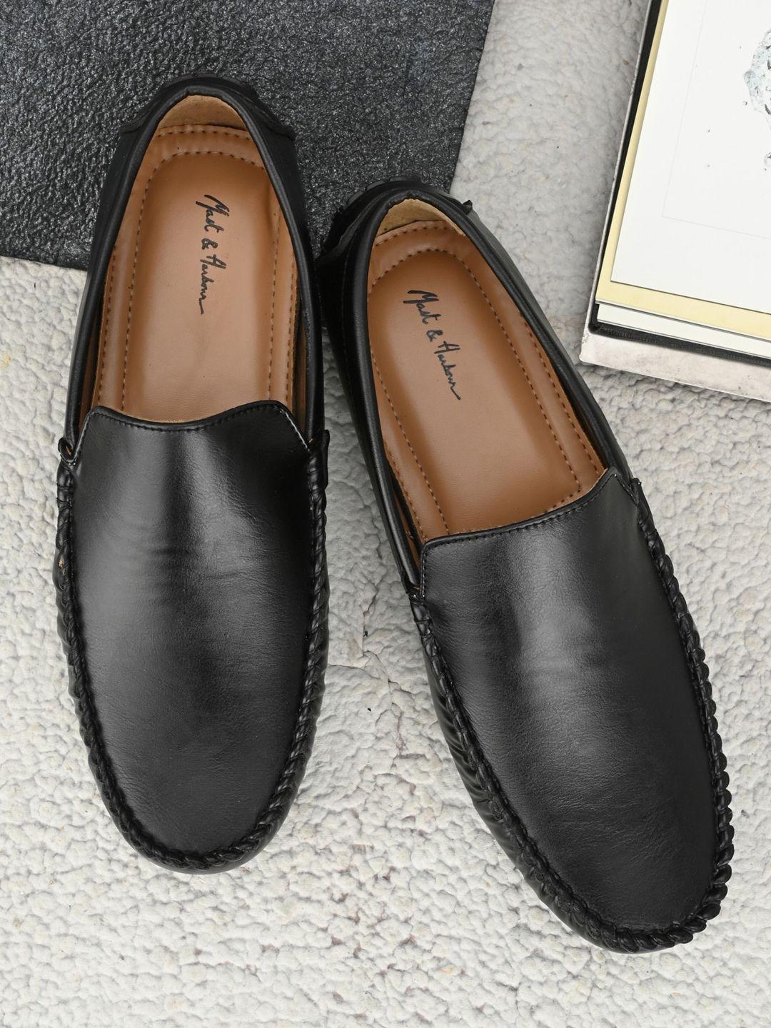 mast & harbour men black driving shoes