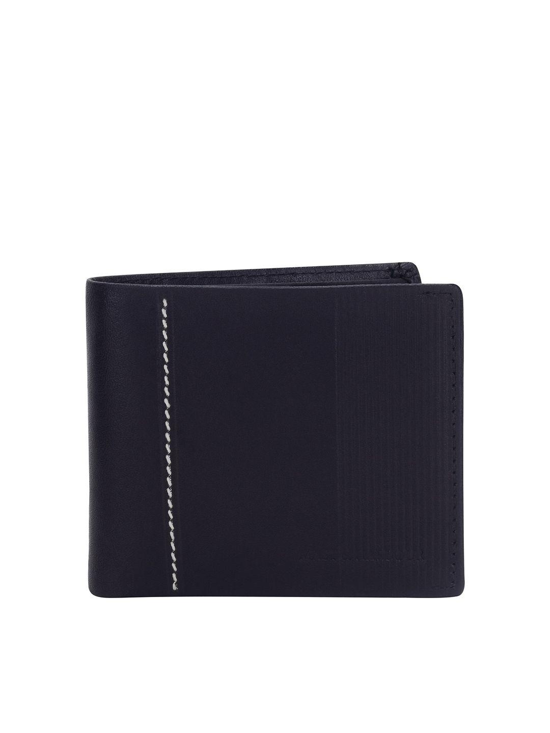 mast & harbour men black leather two fold wallet