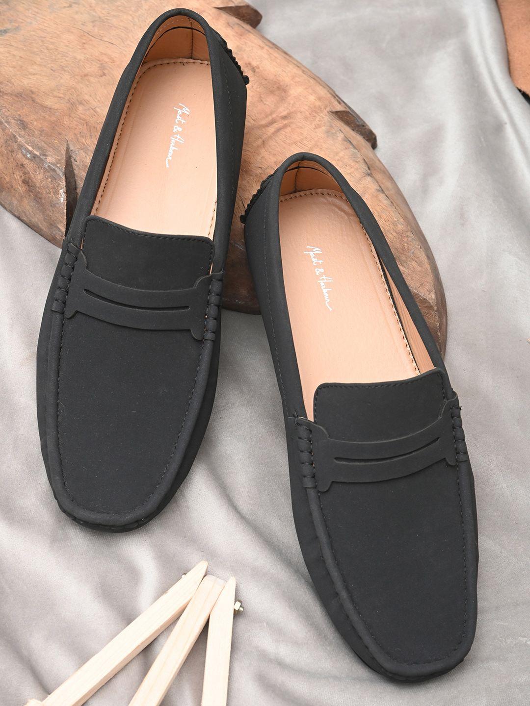 mast & harbour men black loafers