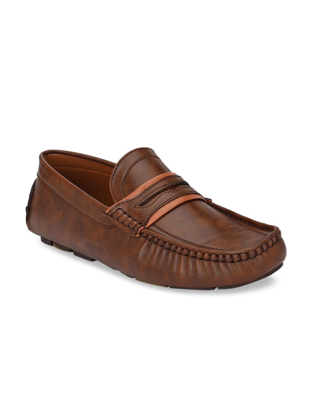 mast & harbour men brown penny loafers casual shoes