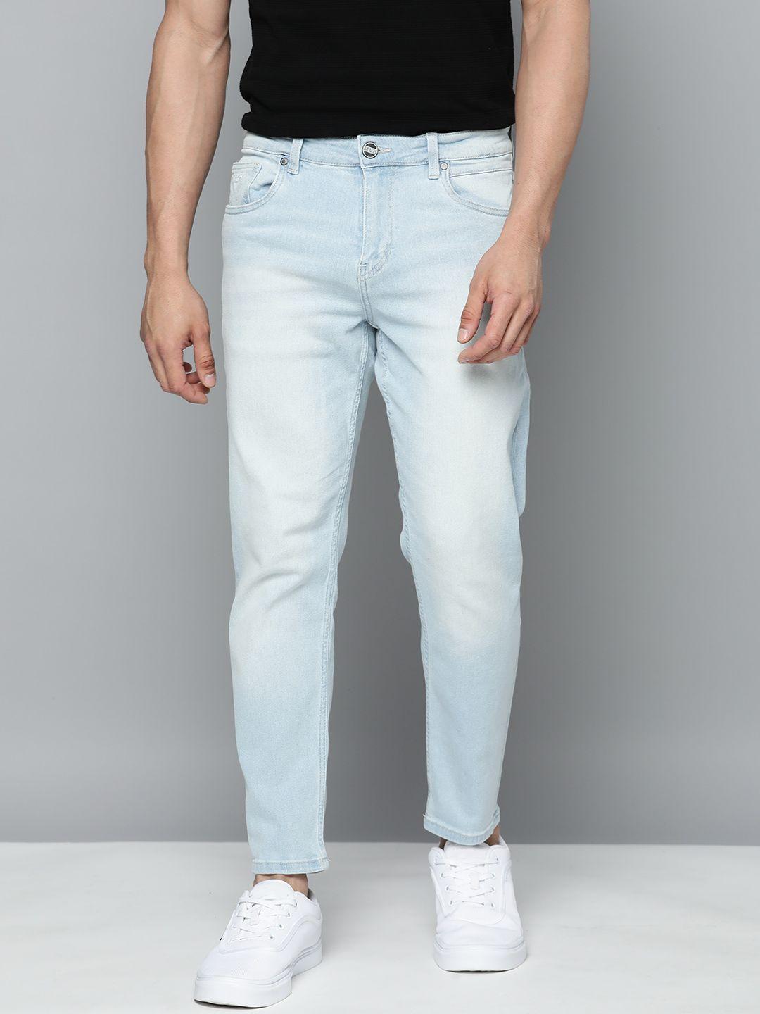 mast & harbour men carrot-fit light fade stretchable jeans