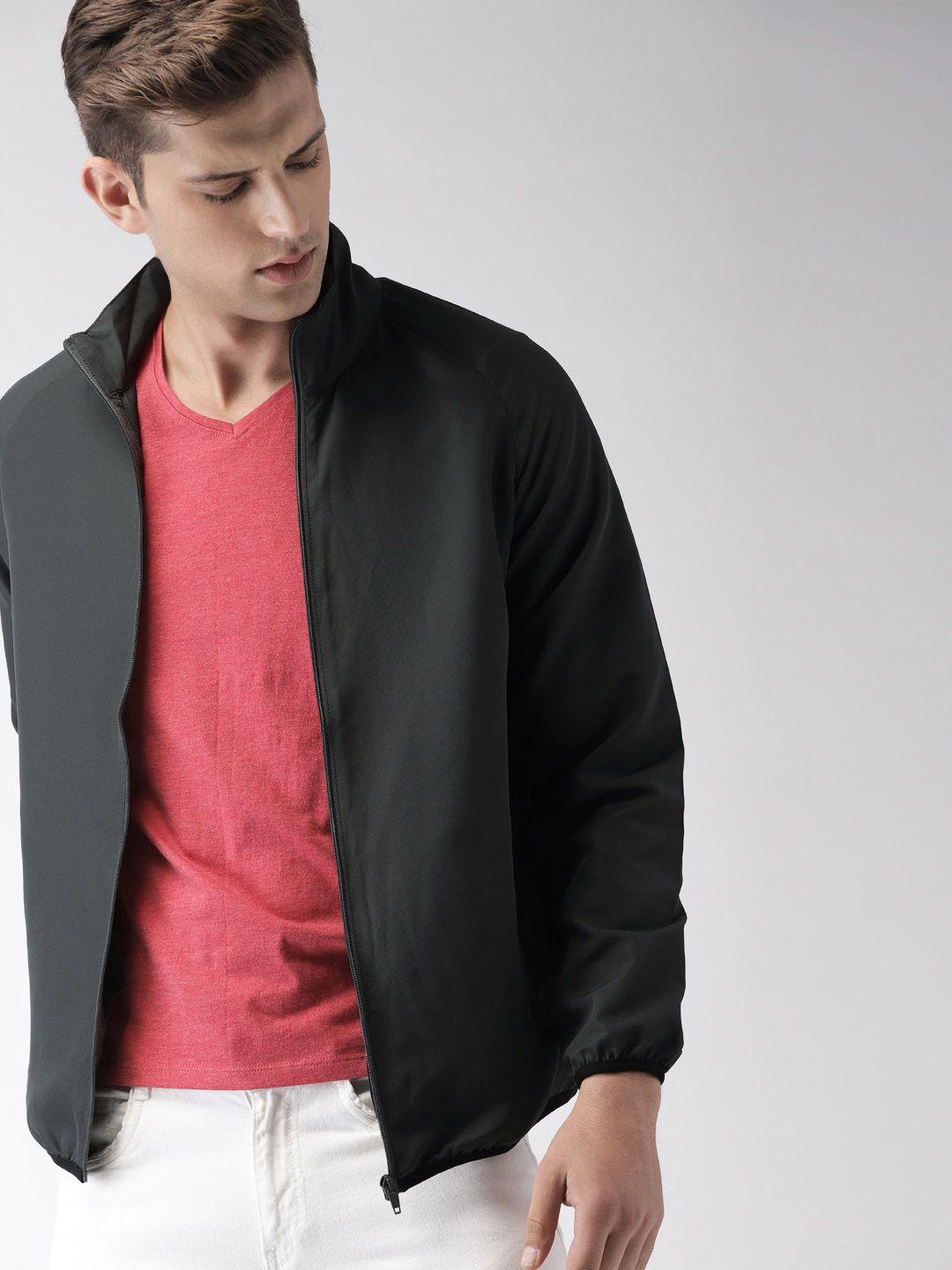 mast & harbour men charcoal grey solid sporty jacket