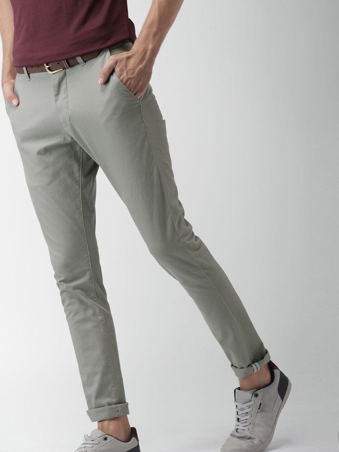 mast & harbour men grey tapered fit solid chinos