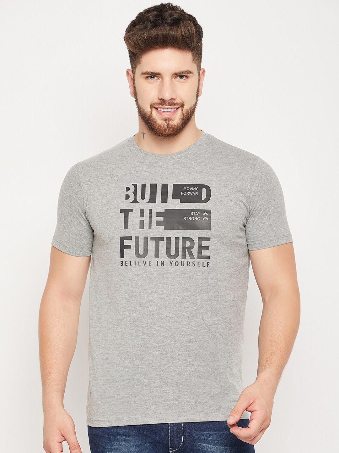 mast & harbour men grey typography printed applique t-shirt