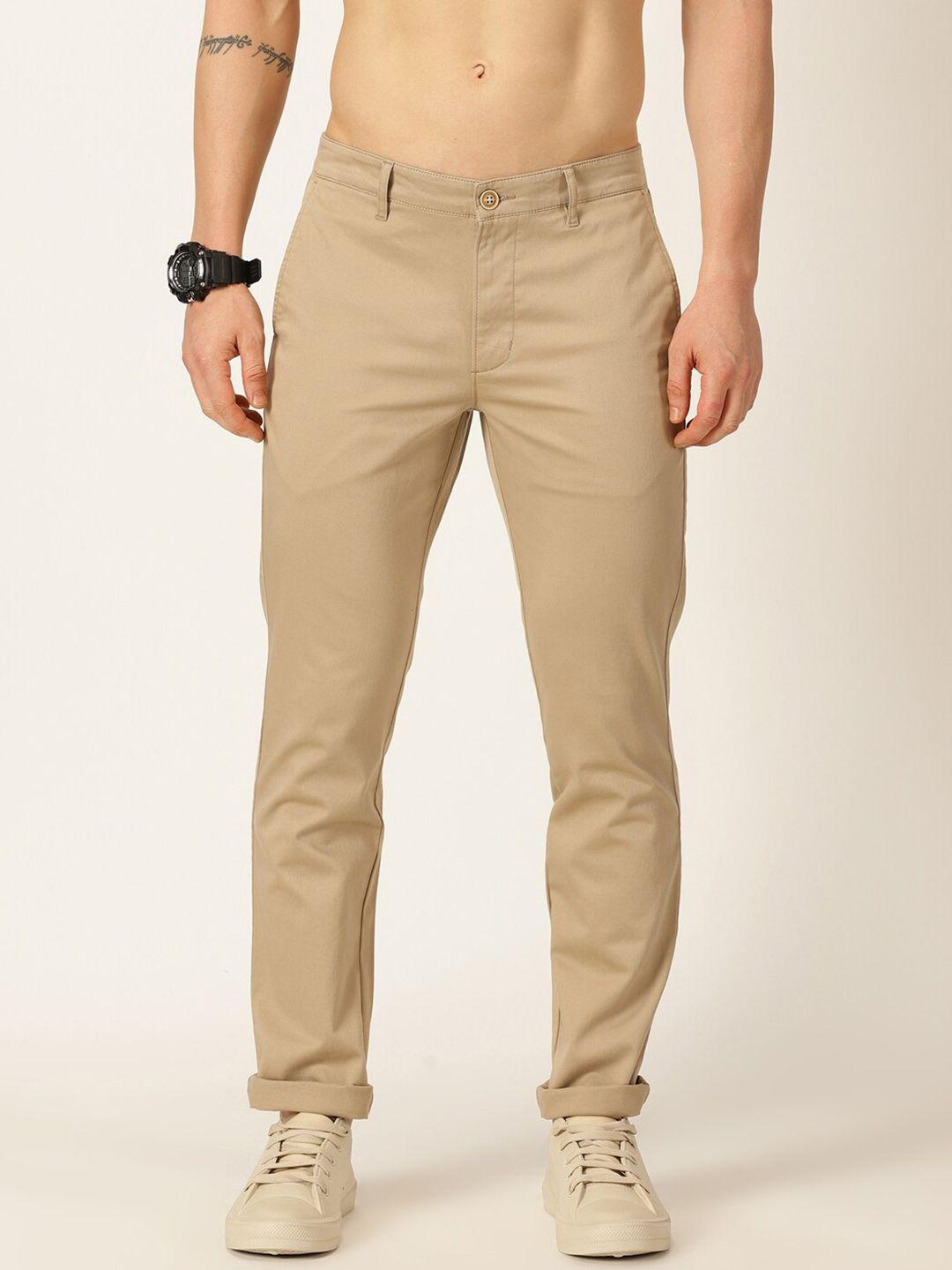 mast & harbour men khaki smart easy wash chinos trousers