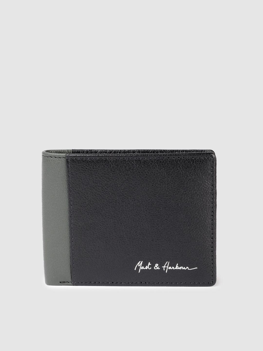 mast & harbour men leather two fold wallet