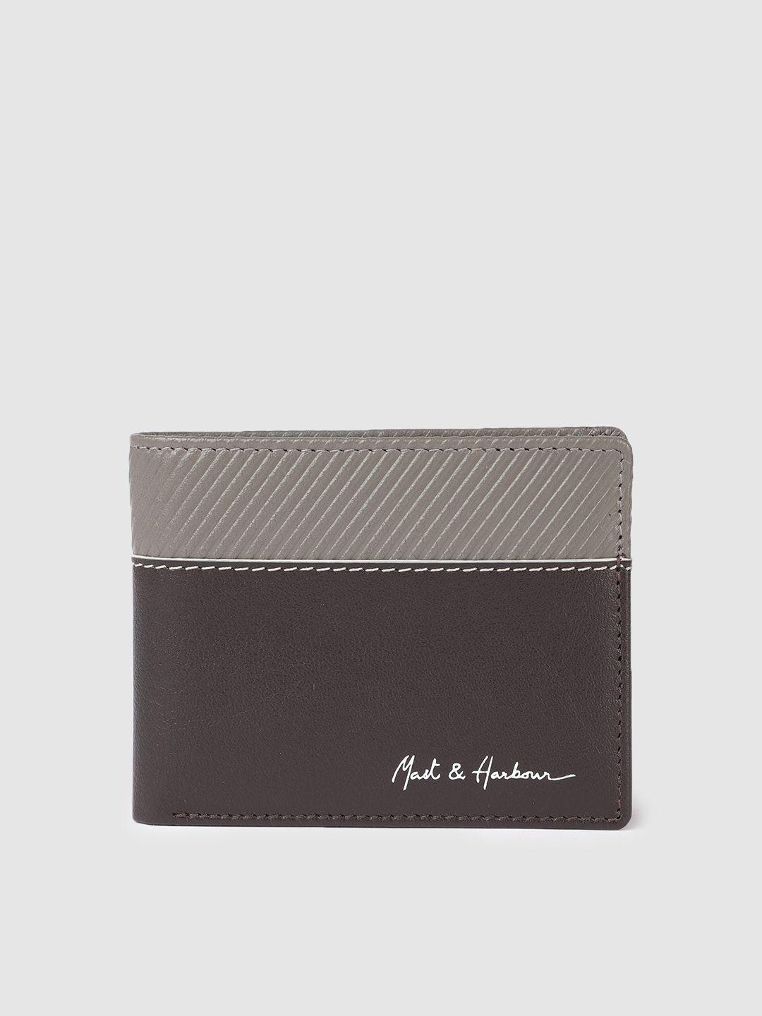 mast & harbour men leather two fold wallet