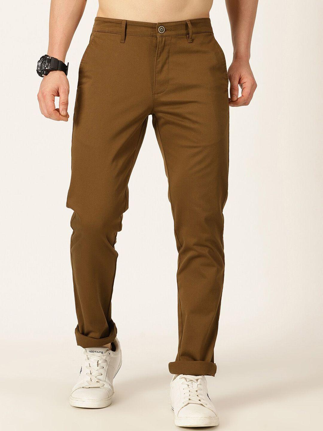 mast & harbour men olive smart easy wash regular trousers