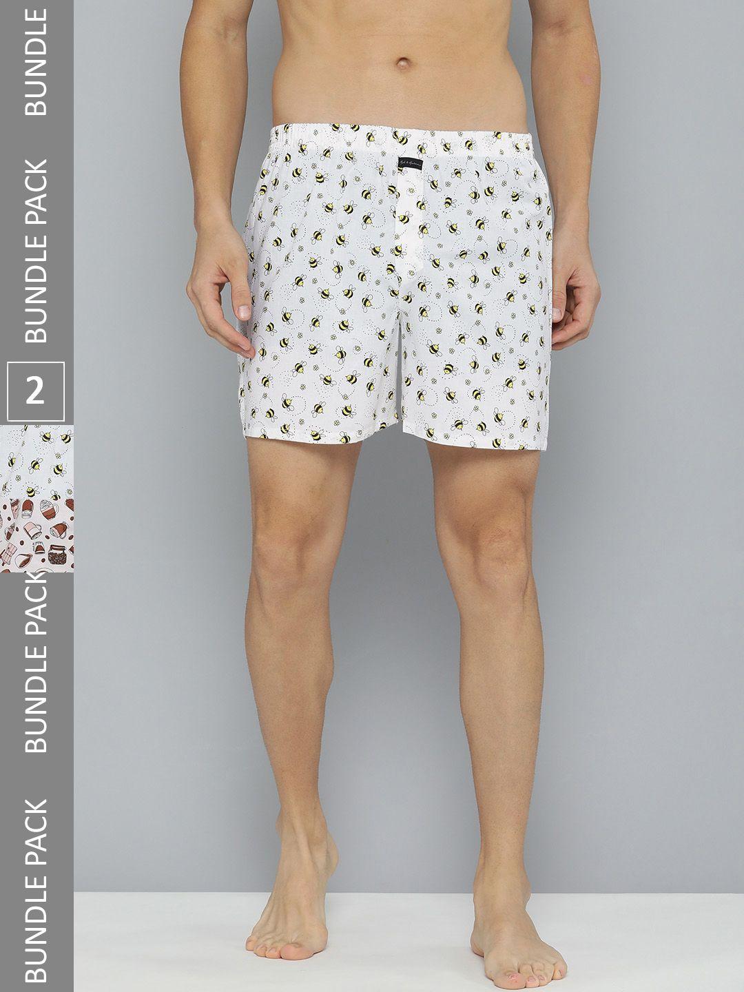 mast & harbour men pack of 2 printed pure cotton boxers