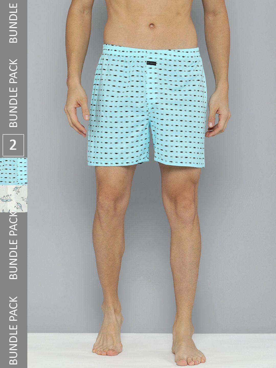 mast & harbour men pack of 2 printed pure cotton boxers