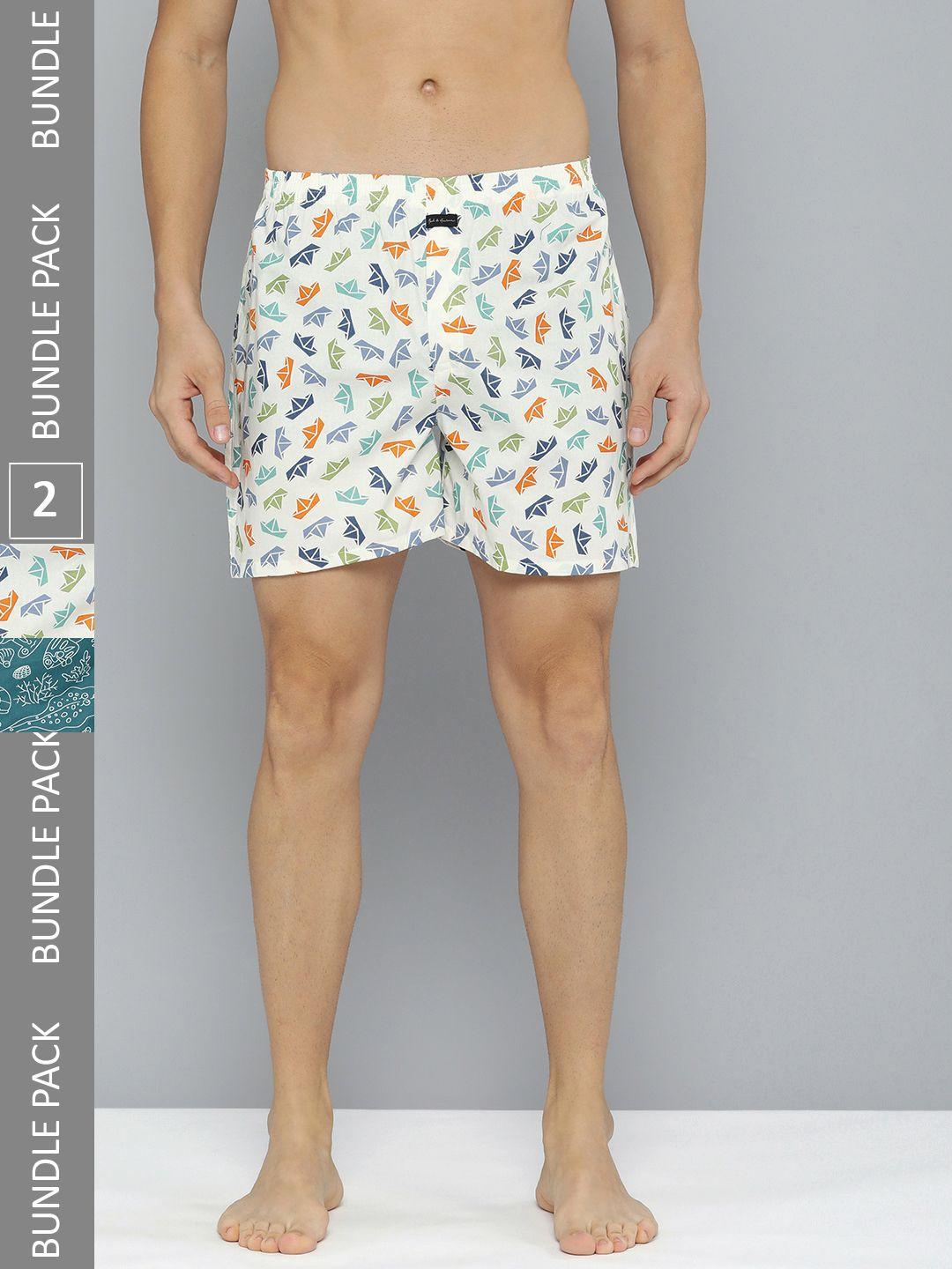 mast & harbour men pack of 2 printed pure cotton boxers