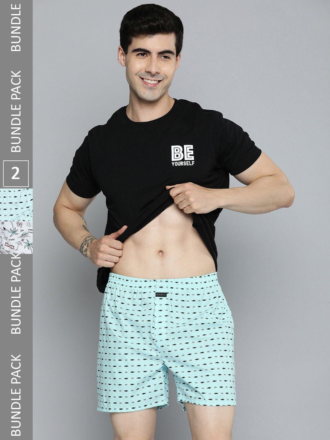 mast & harbour men pack of 2 pure cotton printed boxers mbox-mnh-print-02ng