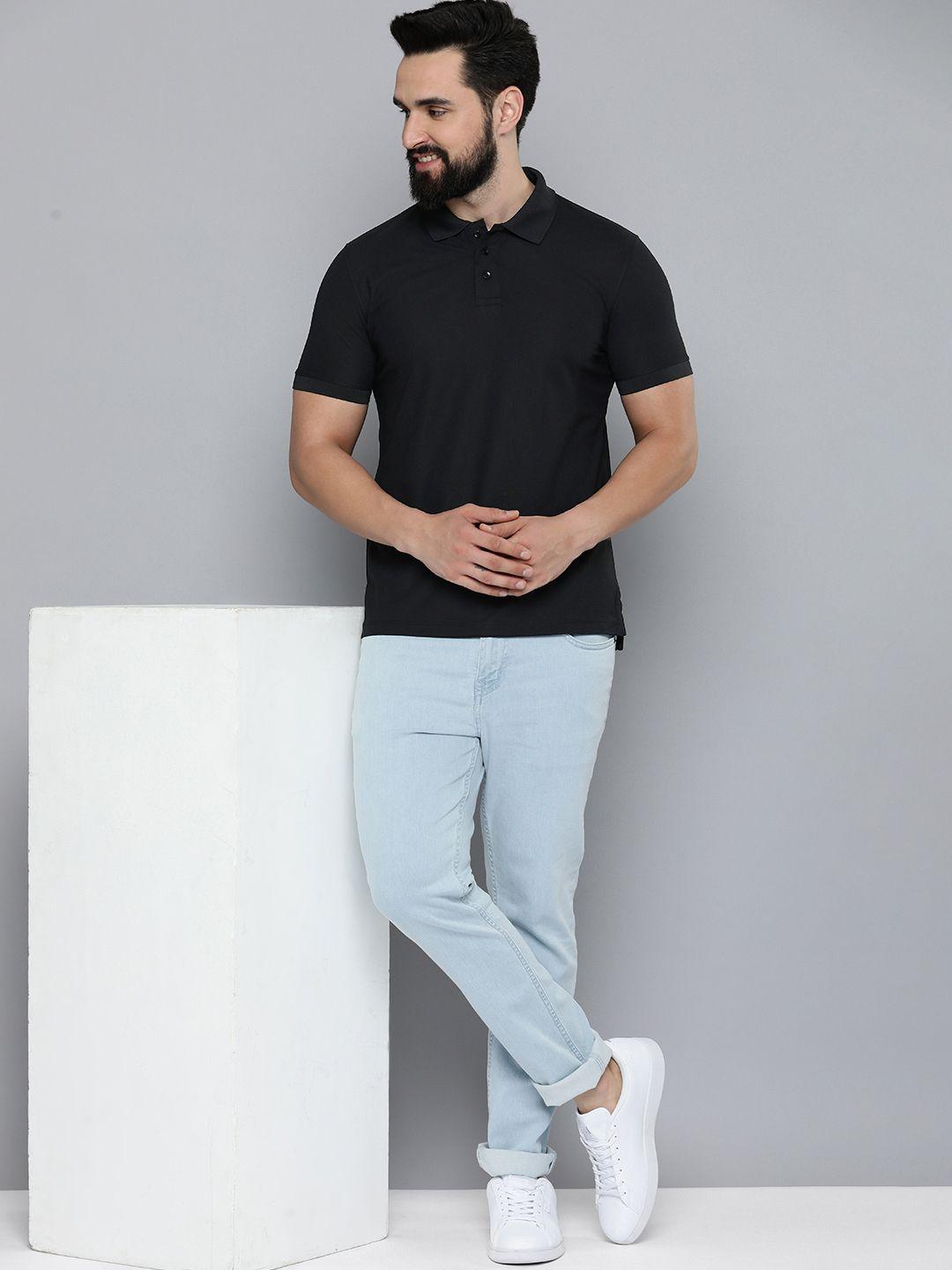 mast & harbour men polo collar antimicrobial t-shirt