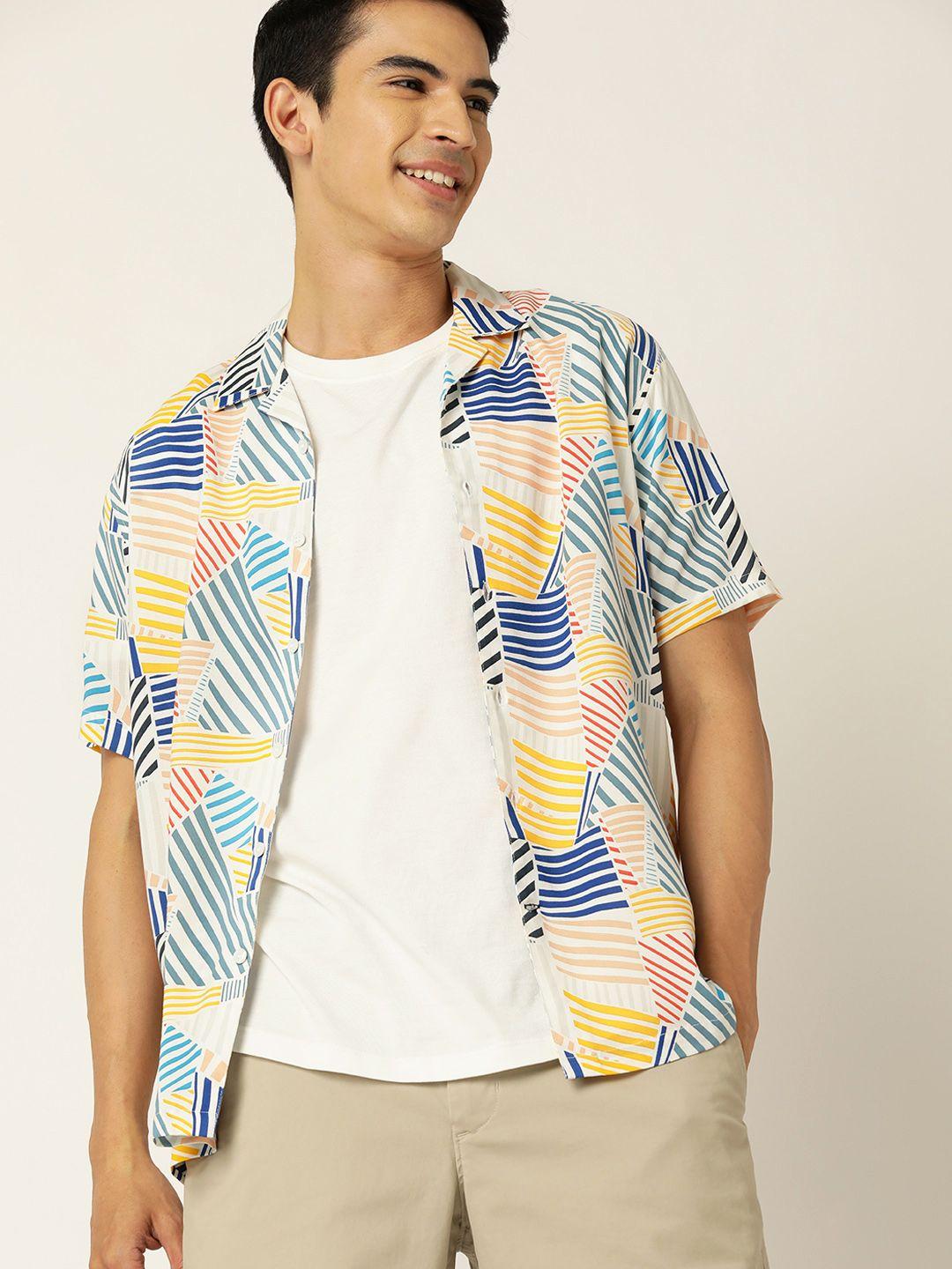 mast & harbour men printed casual shirt