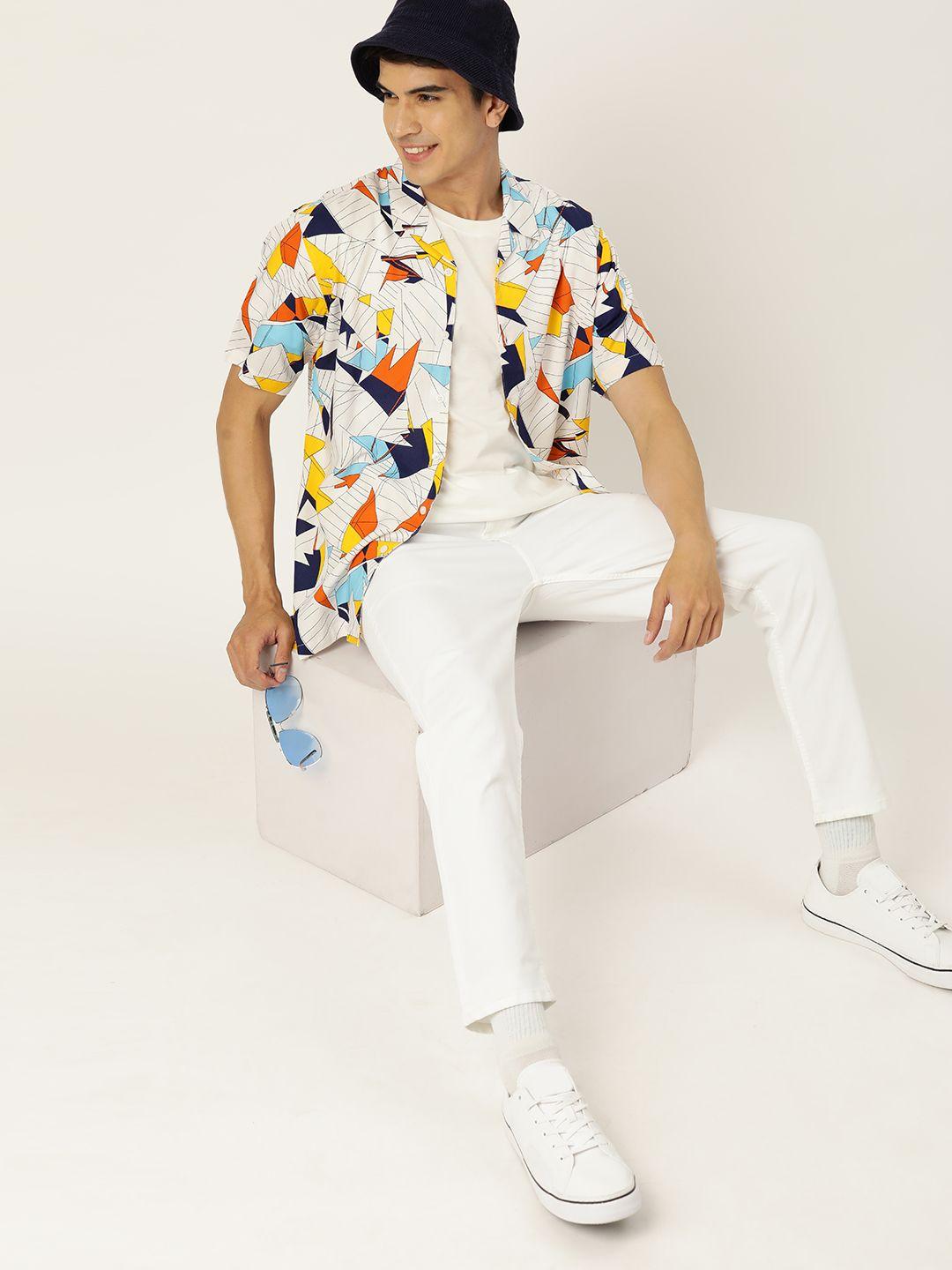 mast & harbour men printed casual shirt