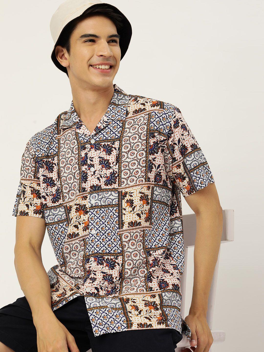 mast & harbour men printed casual shirt