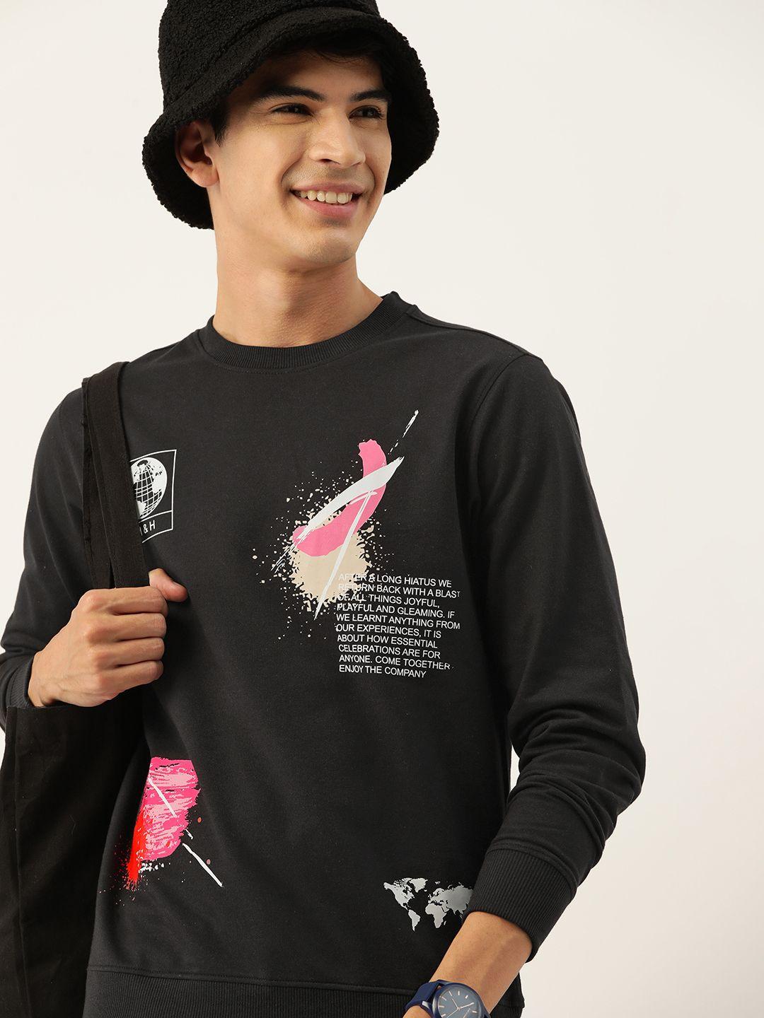 mast & harbour men printed sweatshirt