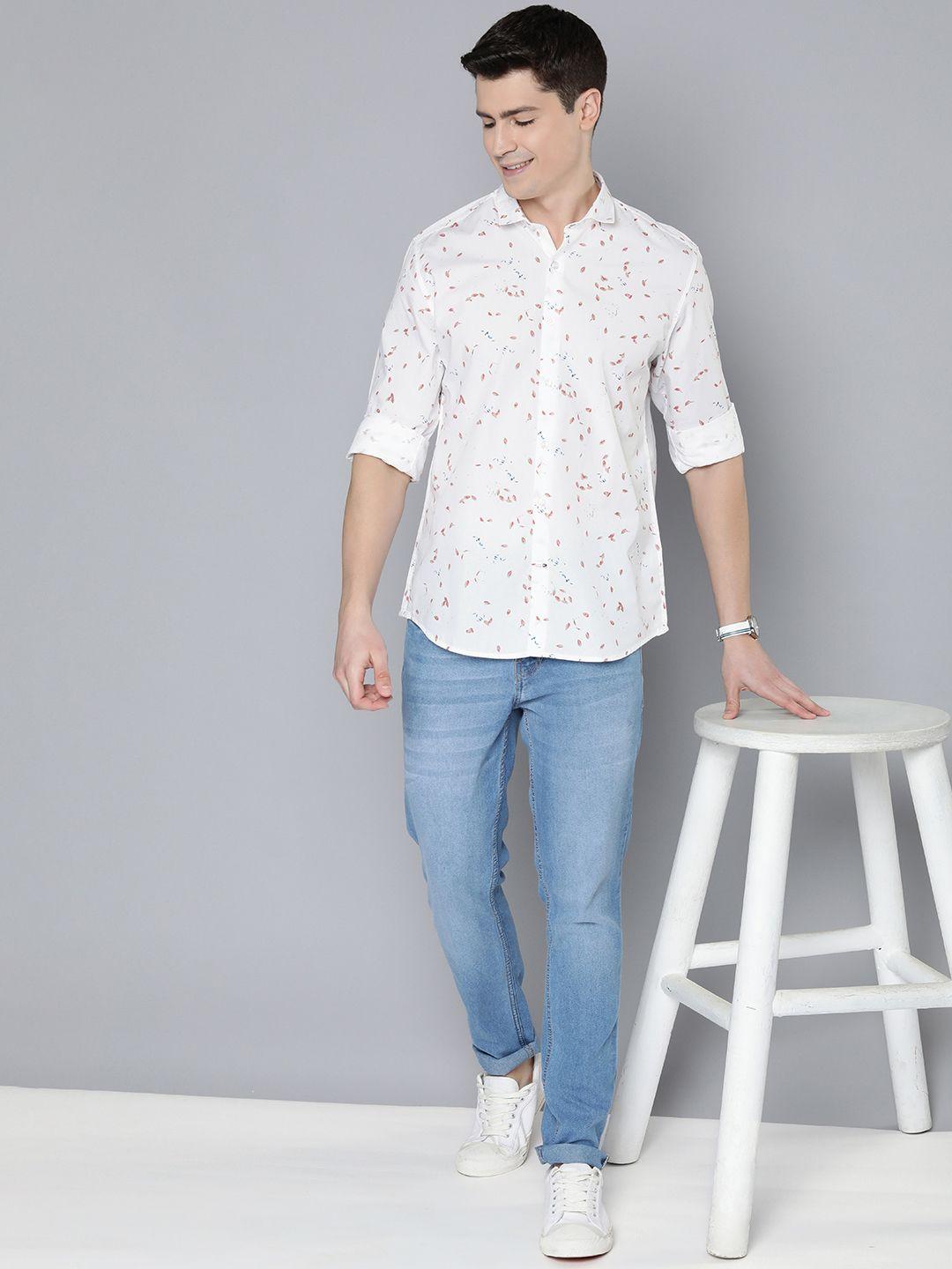 mast & harbour men pure cotton conversational printed casual shirt