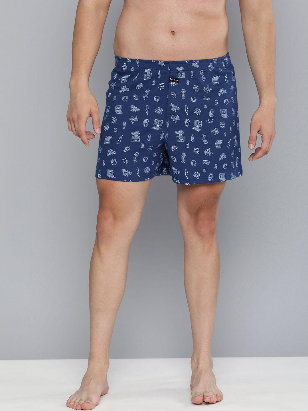 mast & harbour men pure cotton printed boxers mh23mkgshlny00243