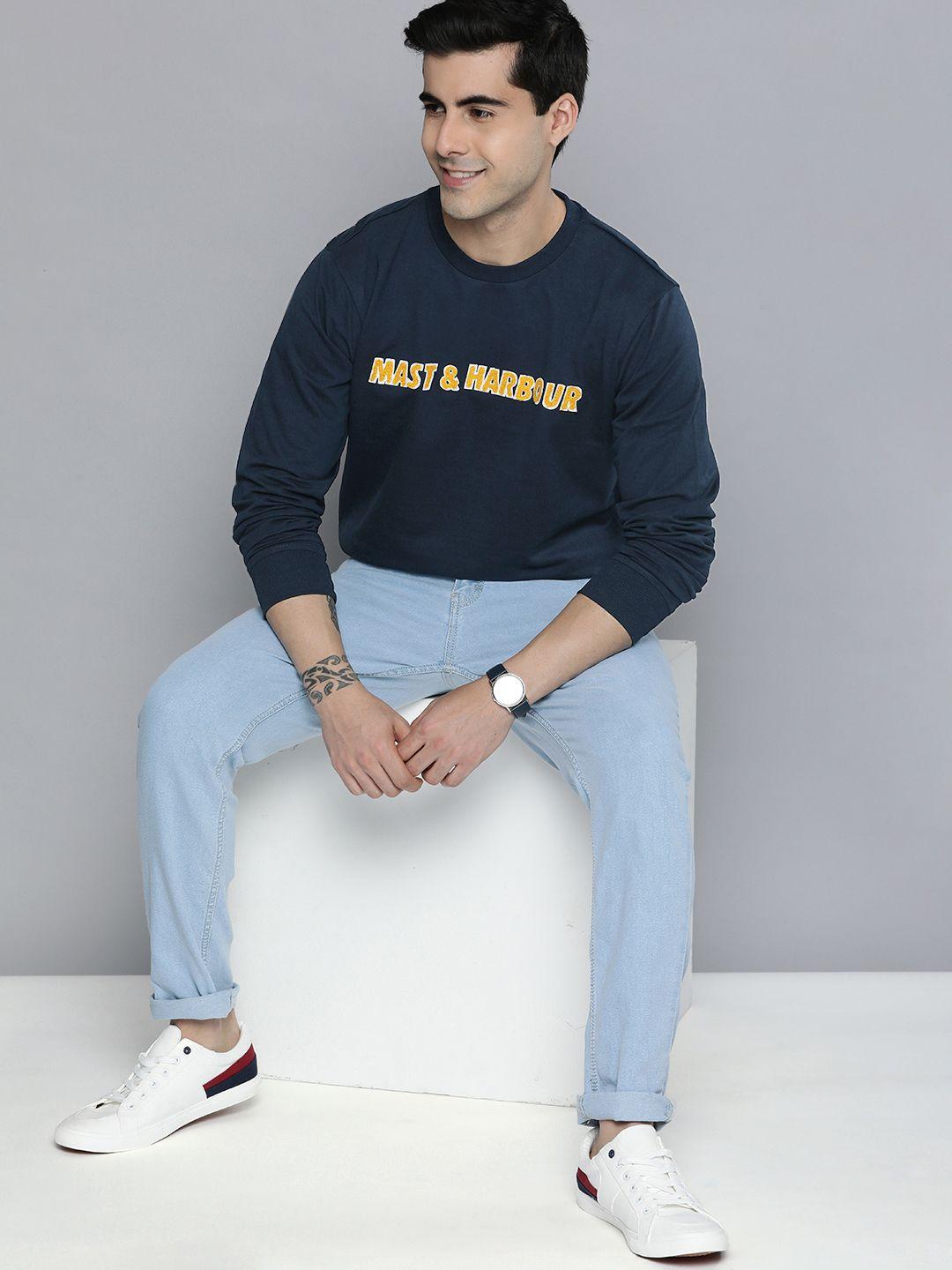 mast & harbour men pure cotton sweatshirt