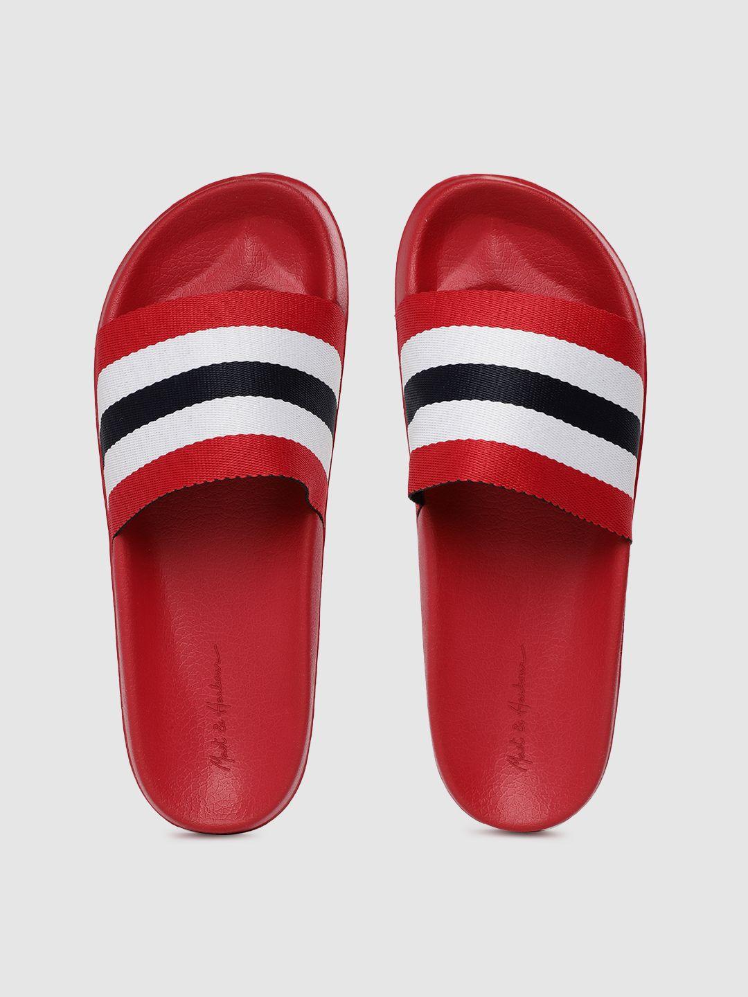 mast & harbour men red striped sliders