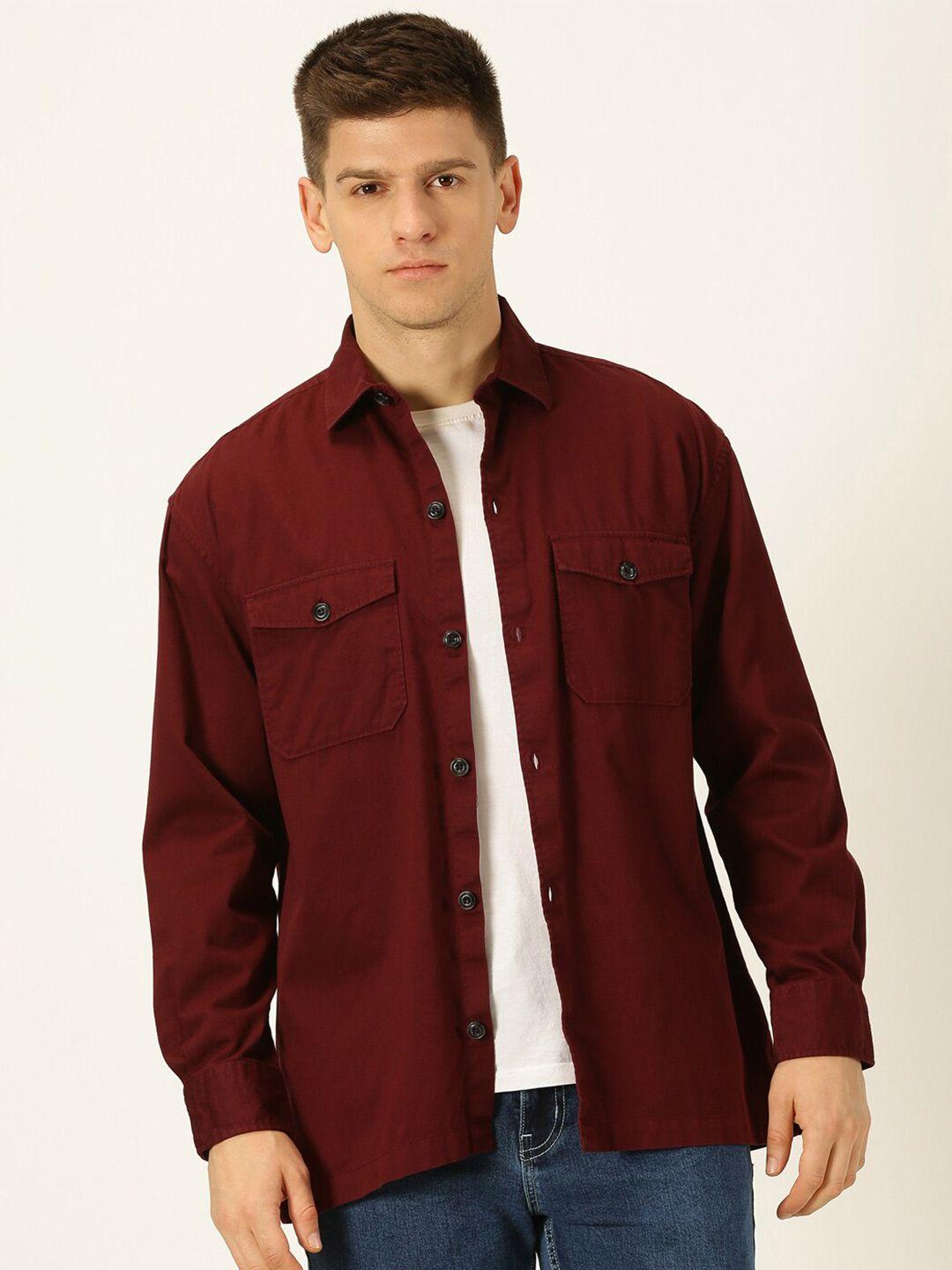mast & harbour men relaxed opaque casual shirt