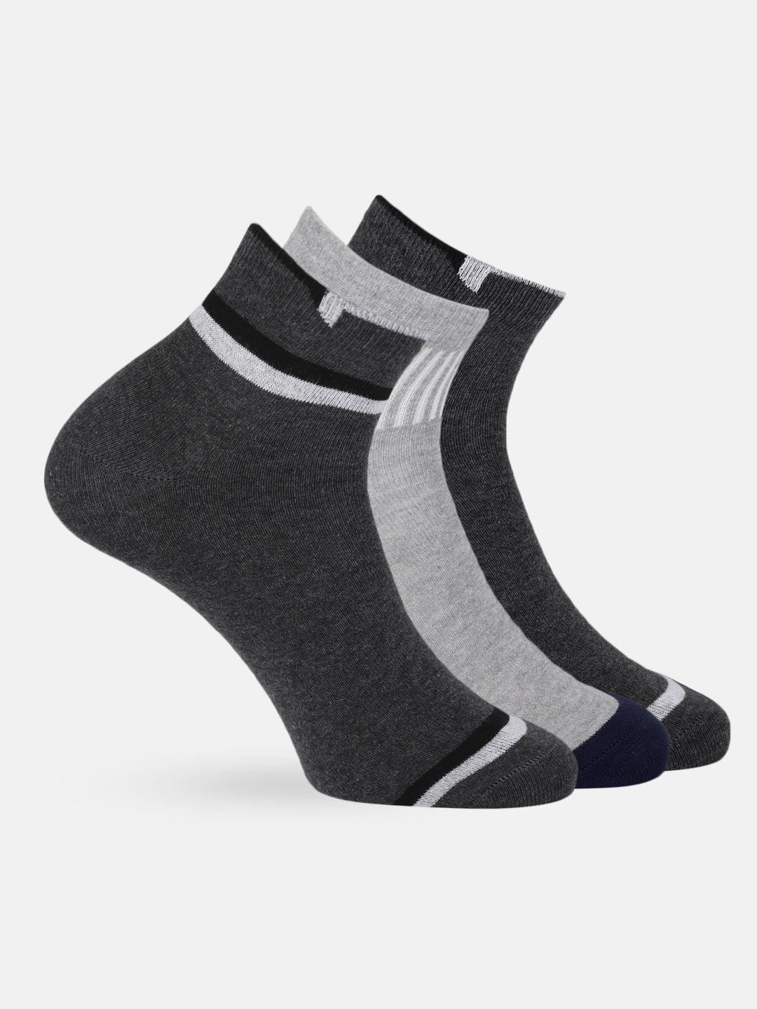 mast & harbour men set of 3 grey ankle-length socks