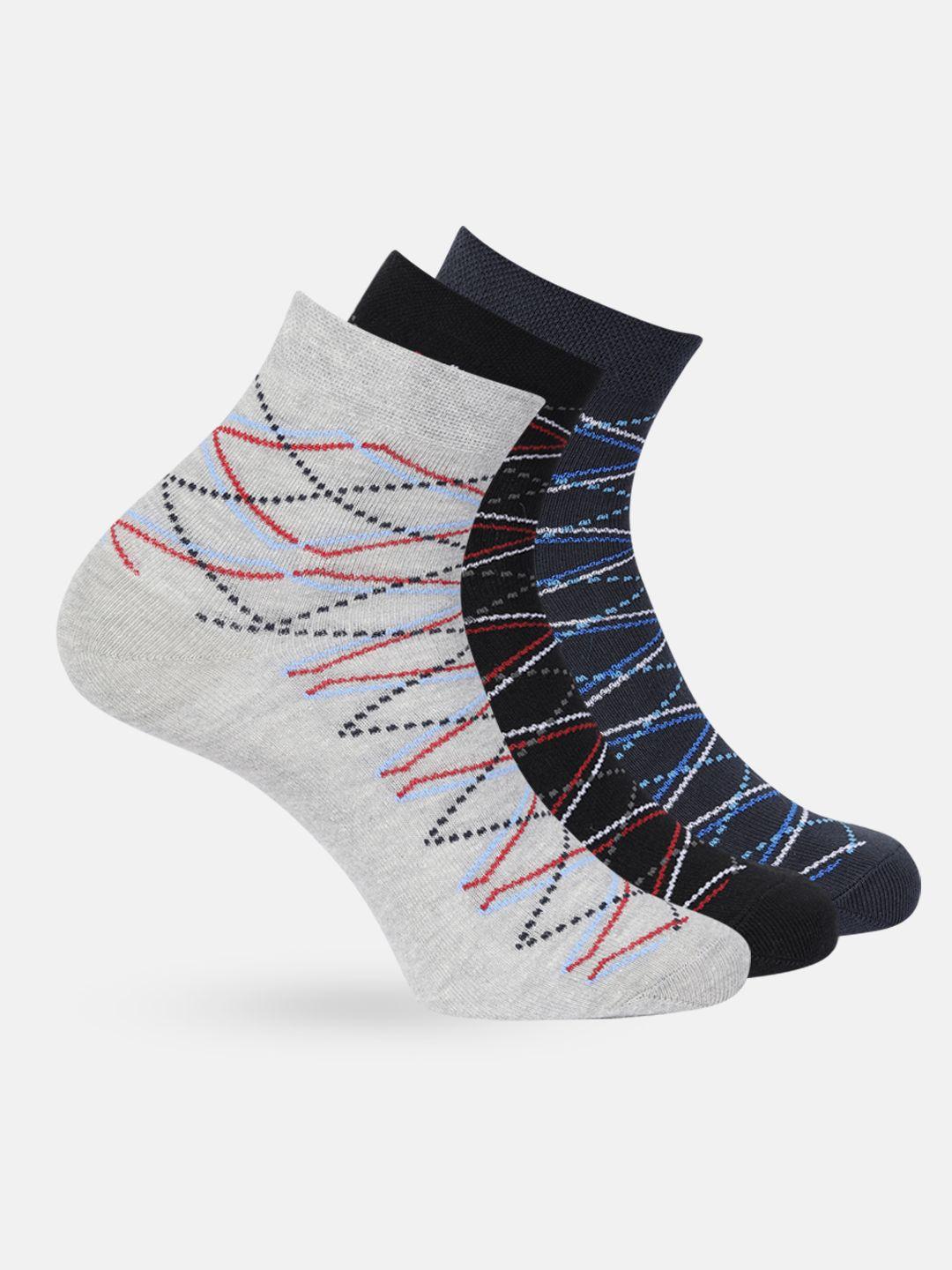 mast & harbour men set of 3 patterned above ankle length socks