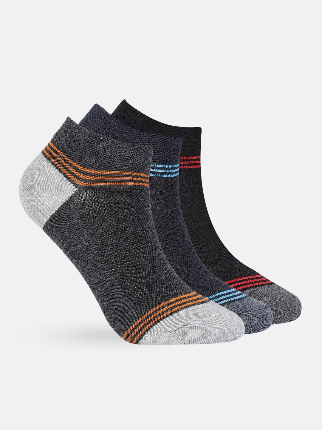 mast & harbour men set of 3 striped ankle length socks