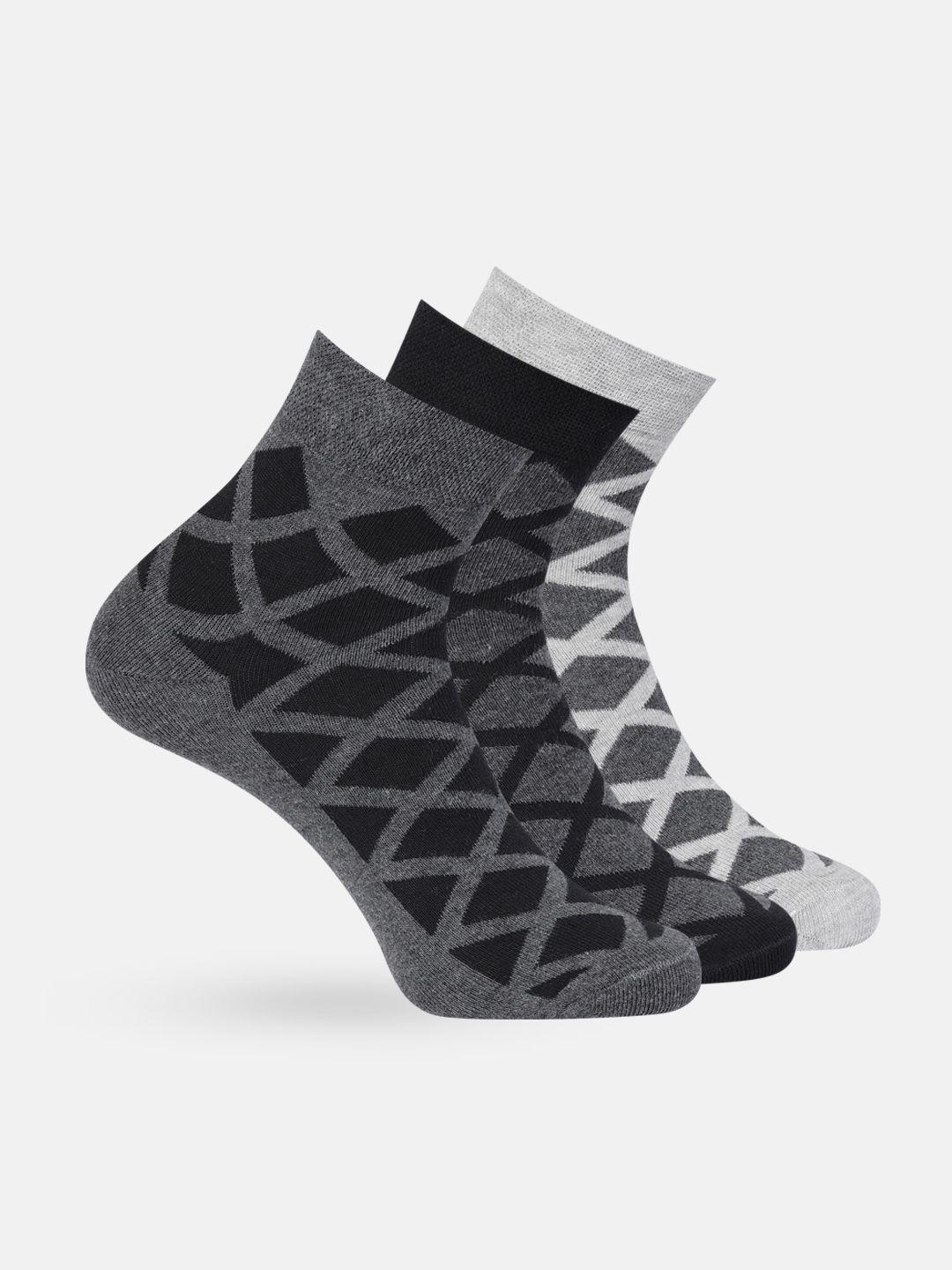 mast & harbour men set of 3 woven design patterned above ankle socks