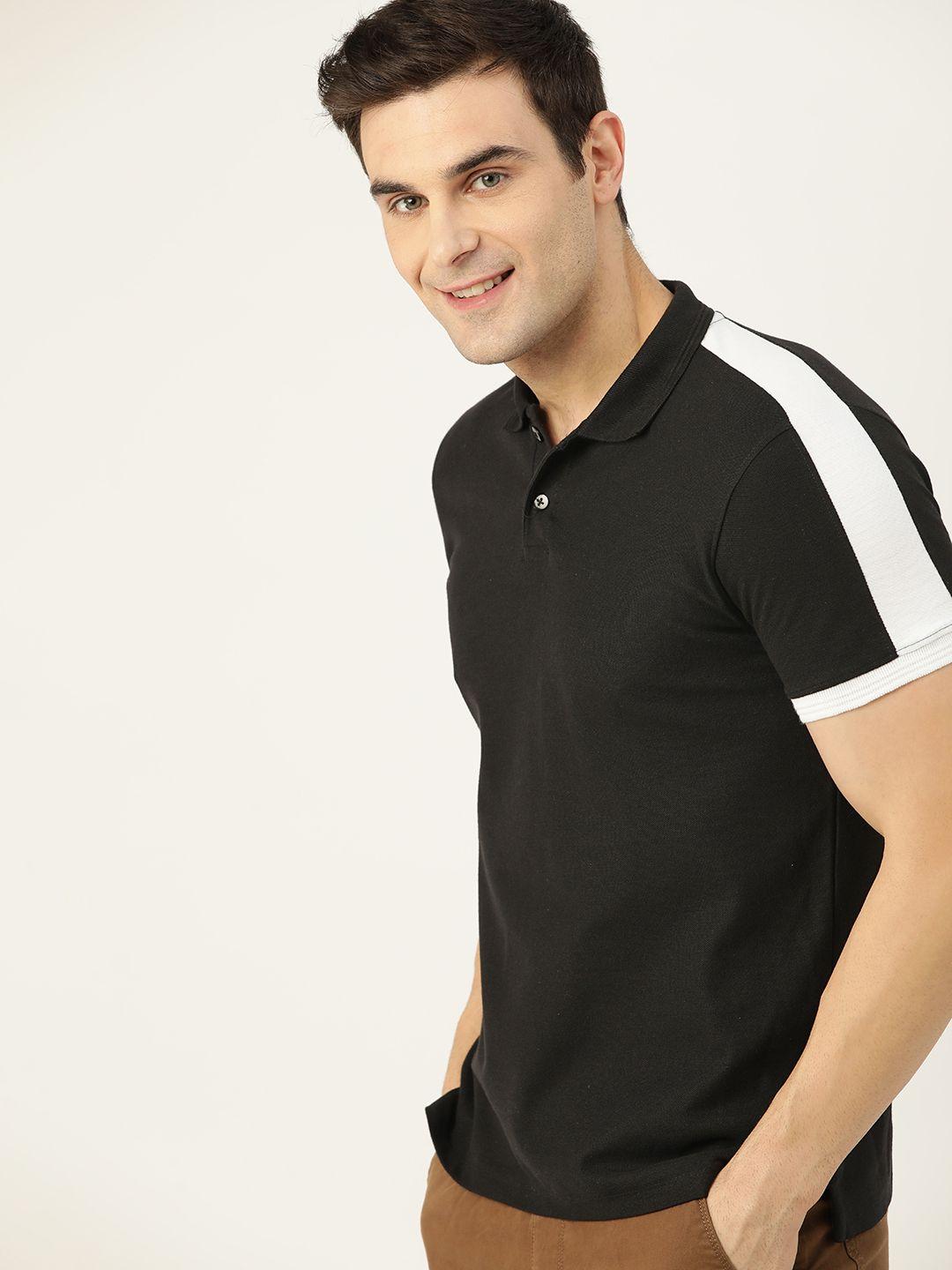 mast & harbour men solid polo collar t-shirt