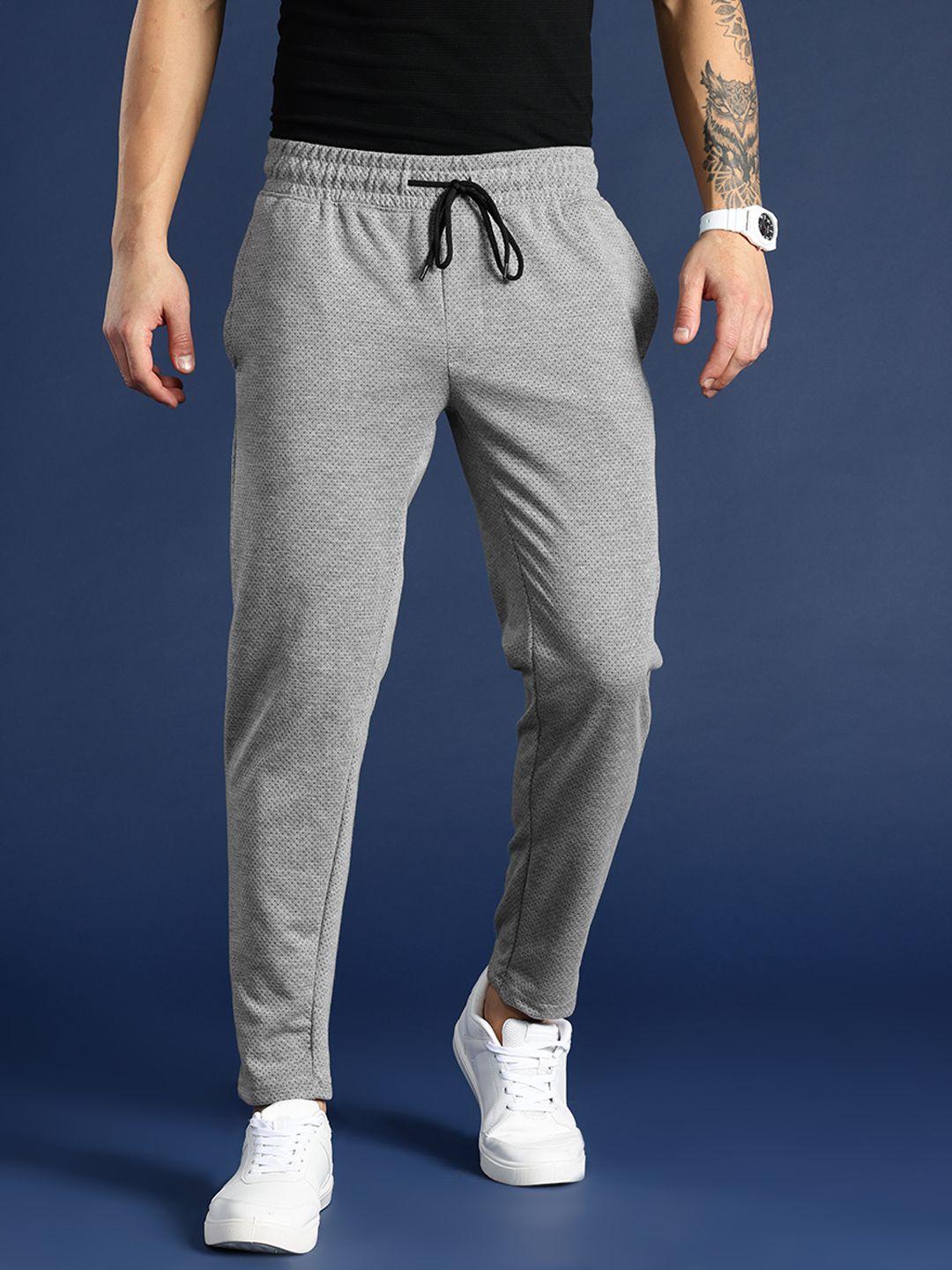 mast & harbour men solid regular fit track pant