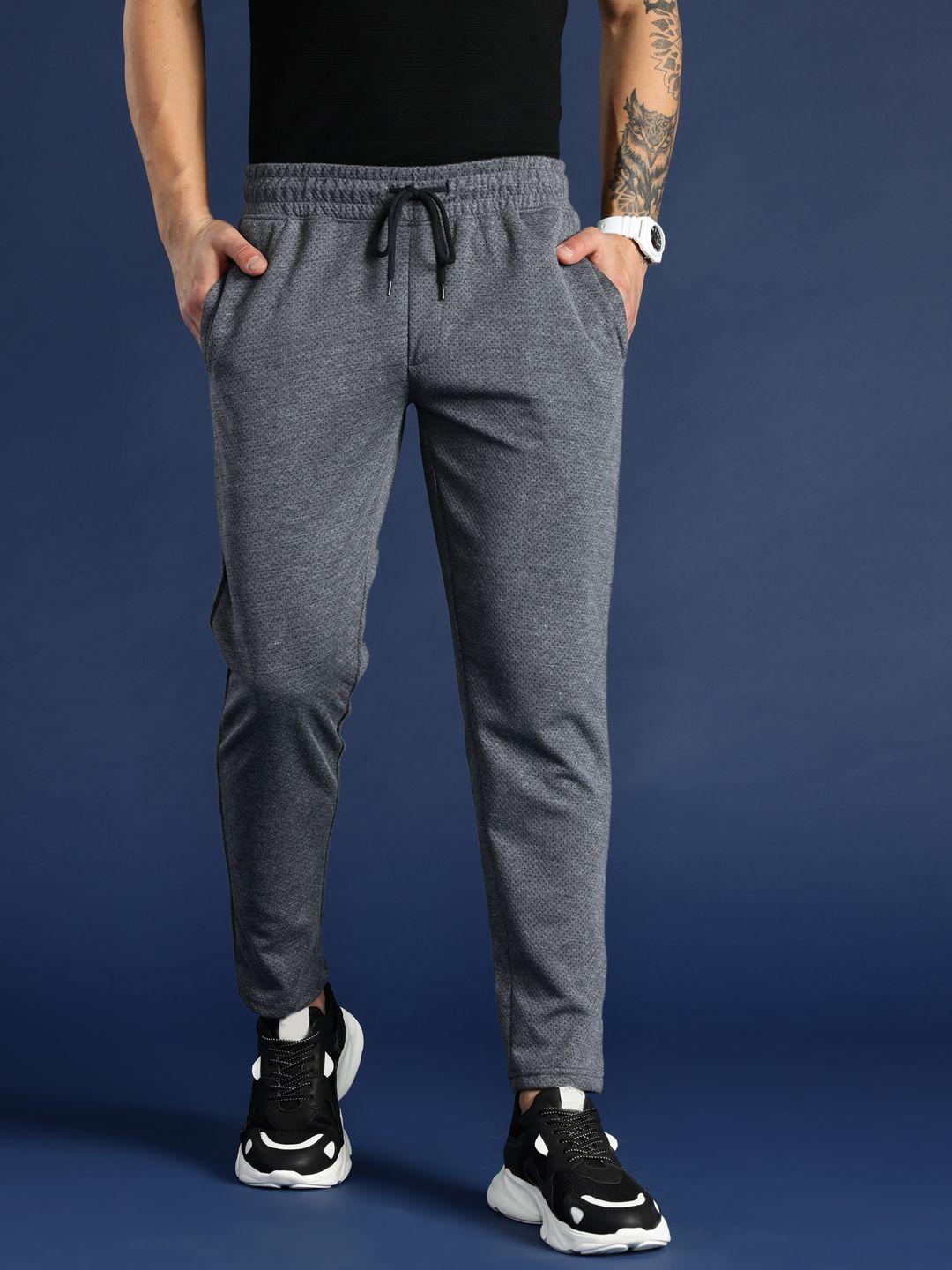 mast & harbour men solid regular fit track pant