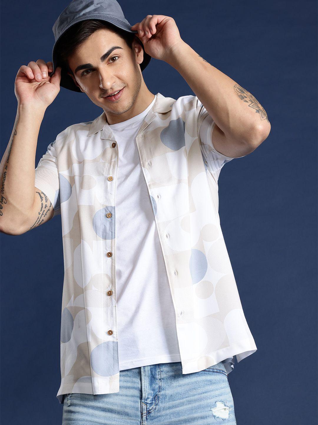 mast & harbour men standard opaque printed casual shirt