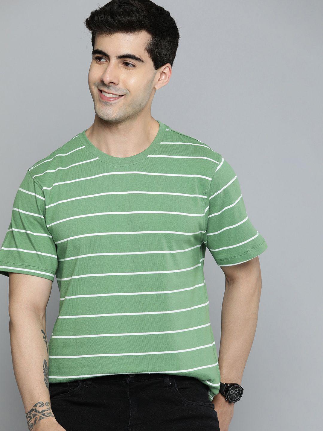 mast & harbour men striped pure cotton t-shirt