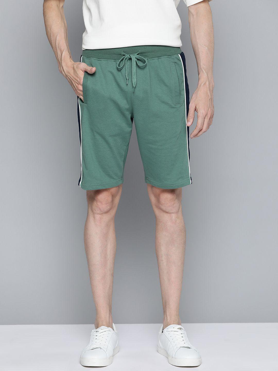 mast & harbour men teal green regular shorts