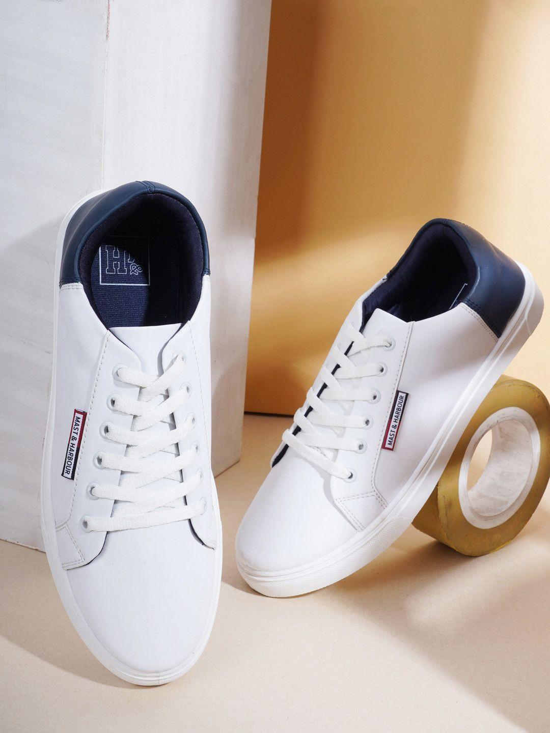 mast & harbour men white casual sneakers