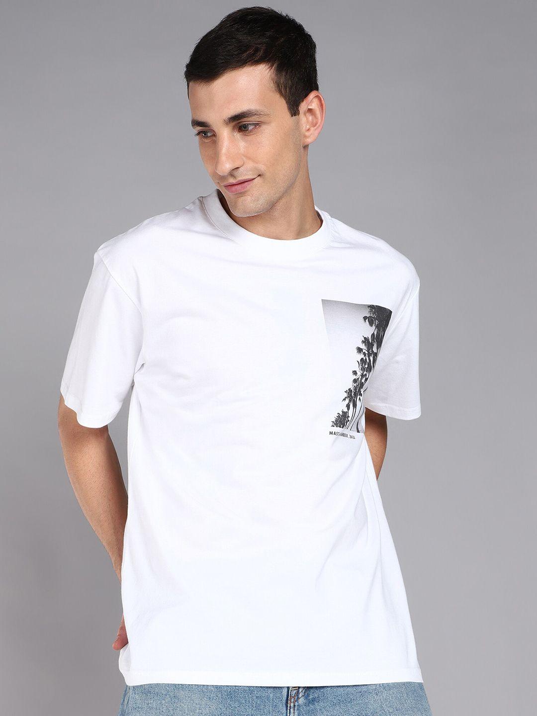 mast & harbour men white floral pockets t-shirt