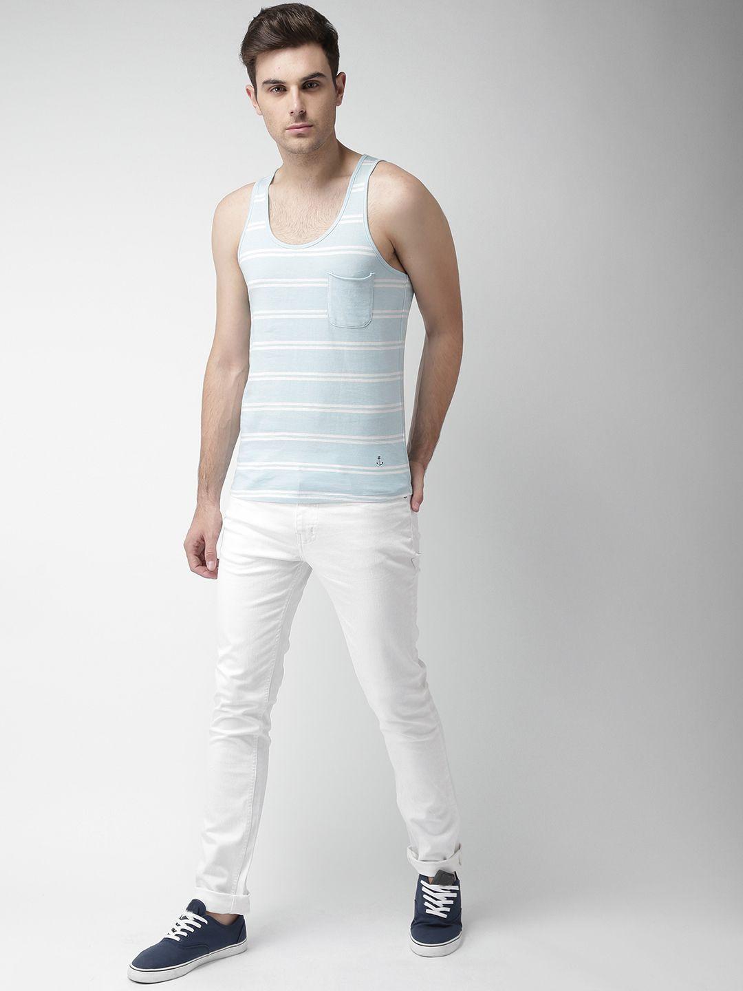 mast & harbour men white stretchable jeans