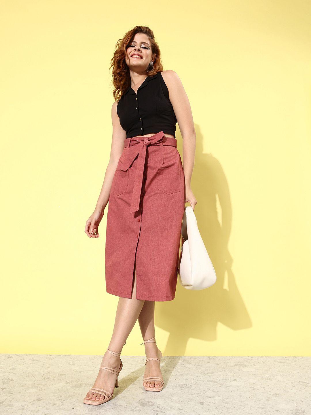 mast & harbour midi a-line skirt