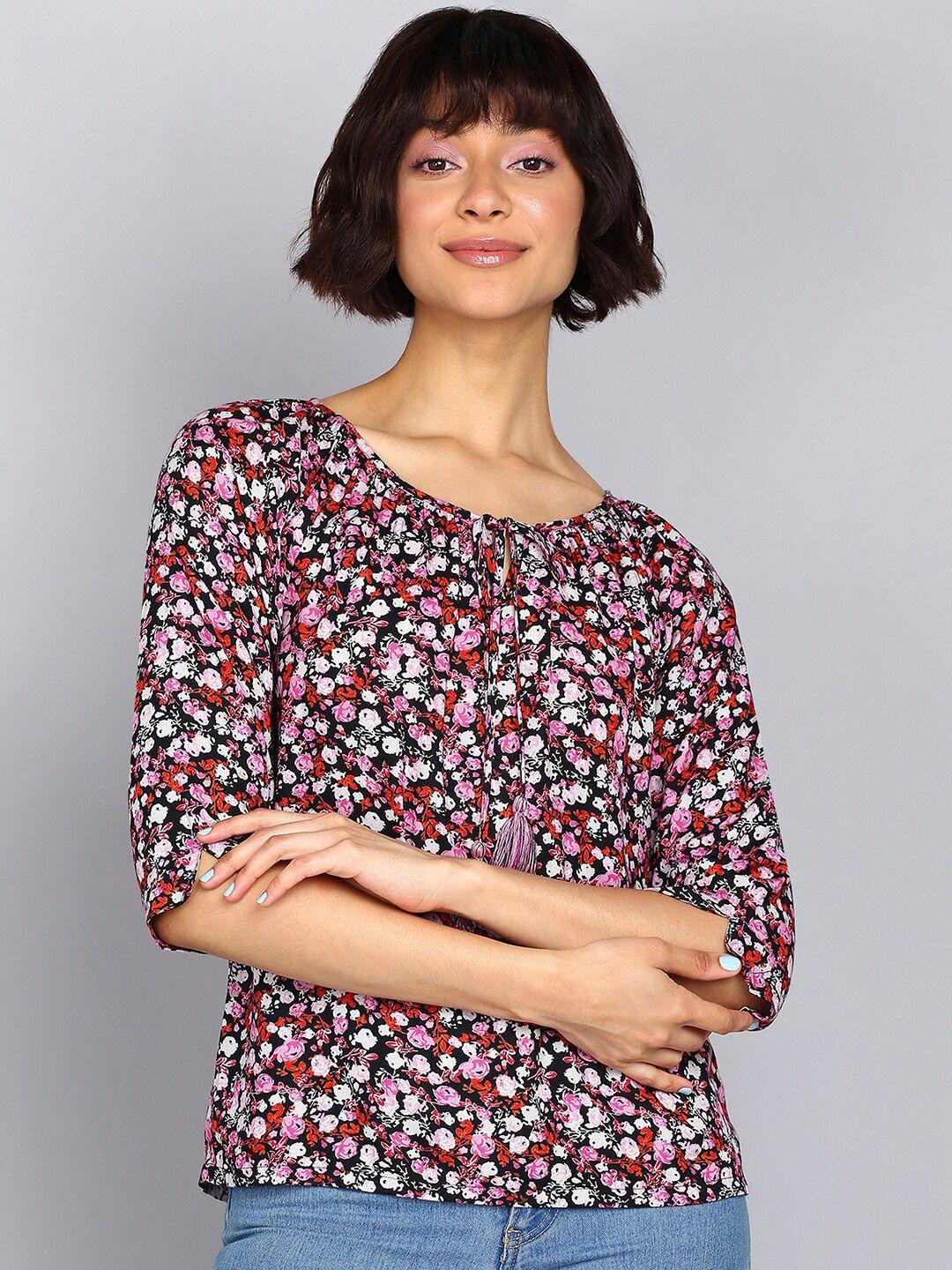 mast & harbour multicoloured floral print top