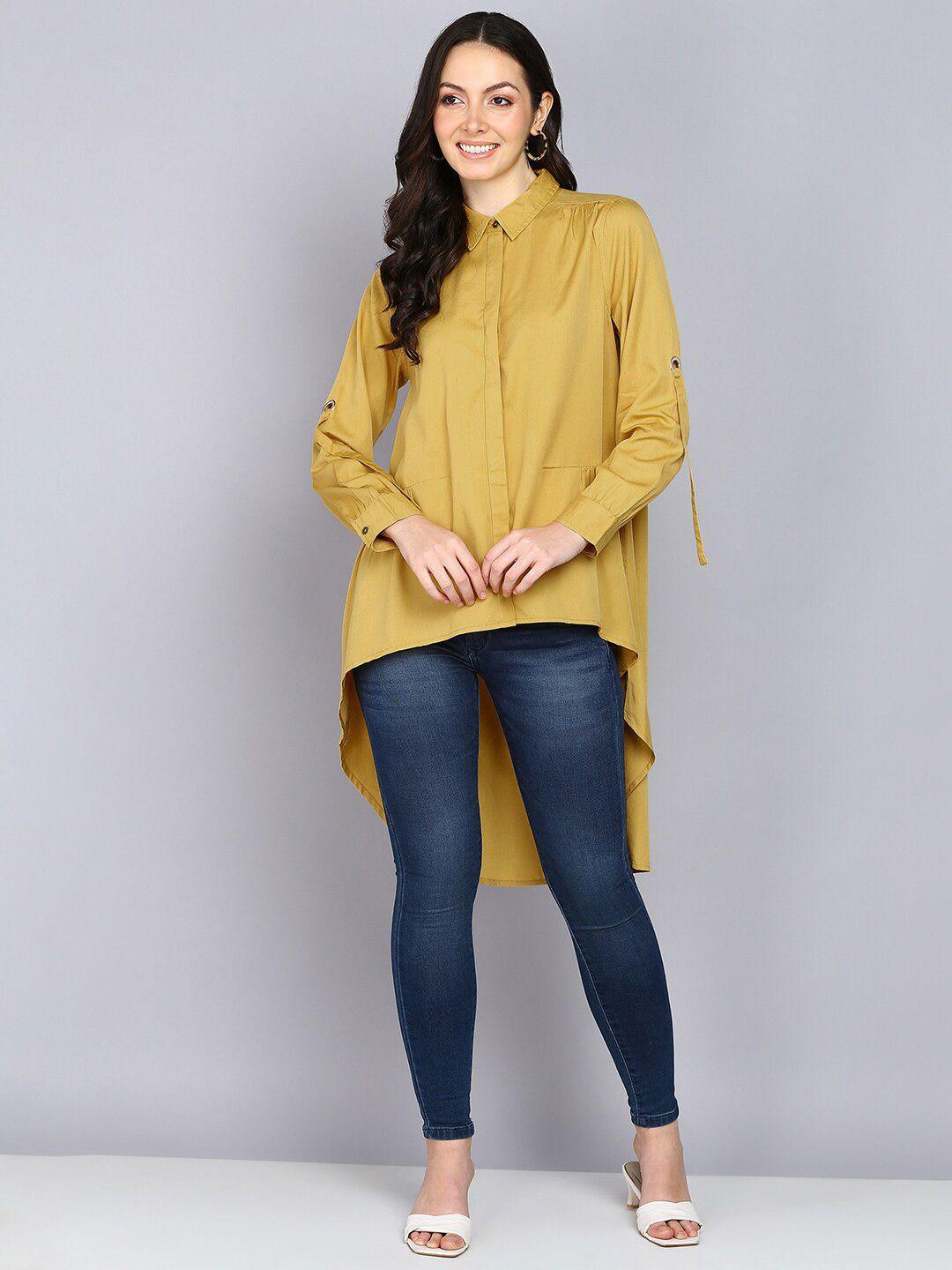 mast & harbour mustard yellow shirt style top