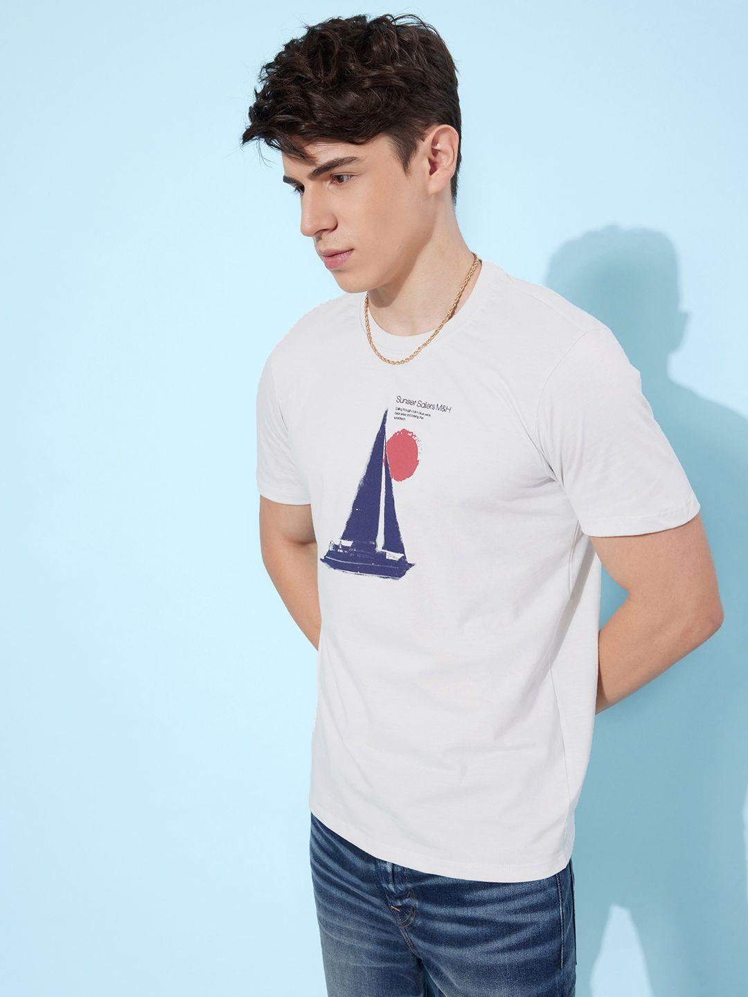 mast & harbour nautical printed t-shirt