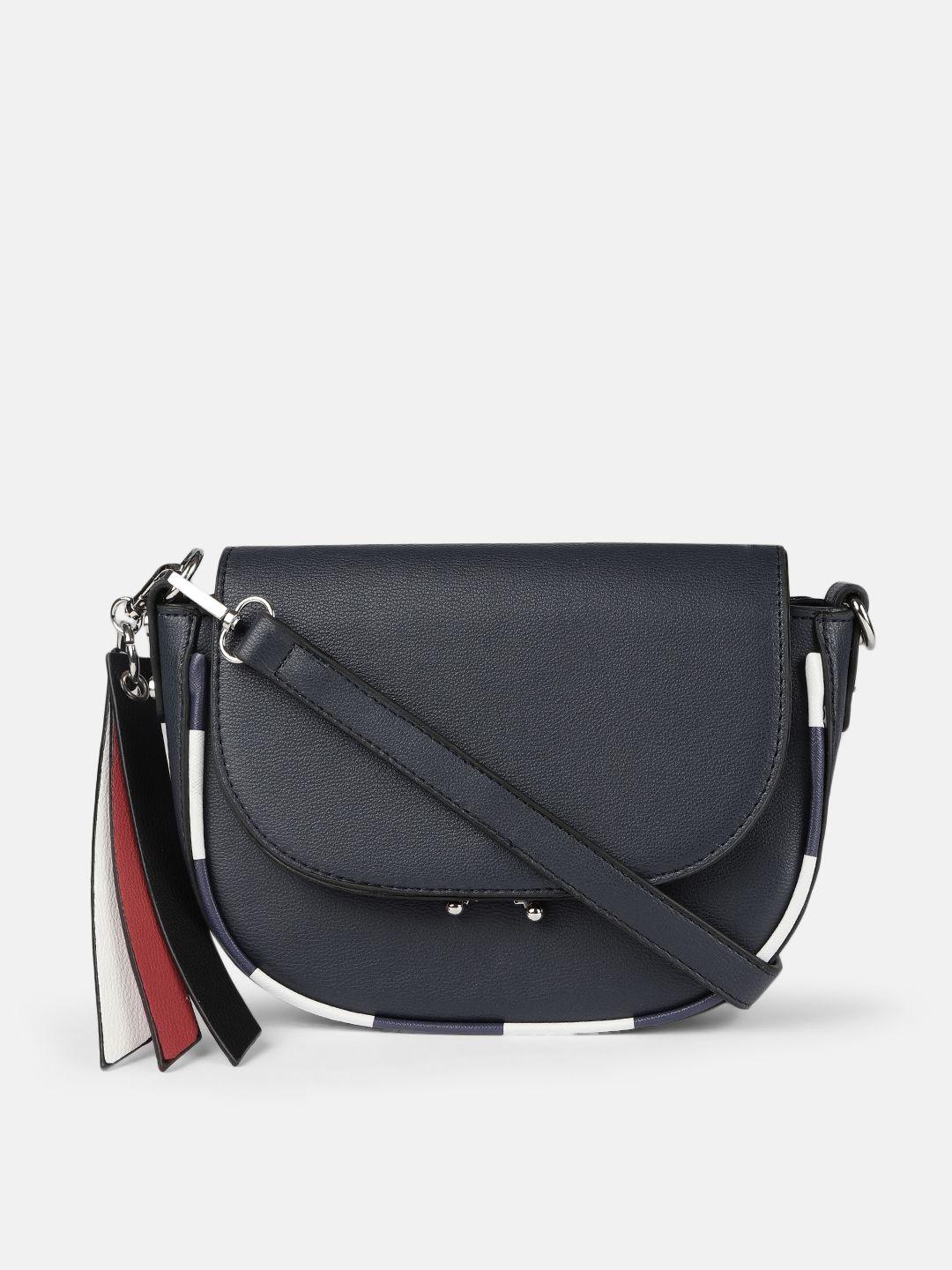 mast & harbour navy blue solid sling bag