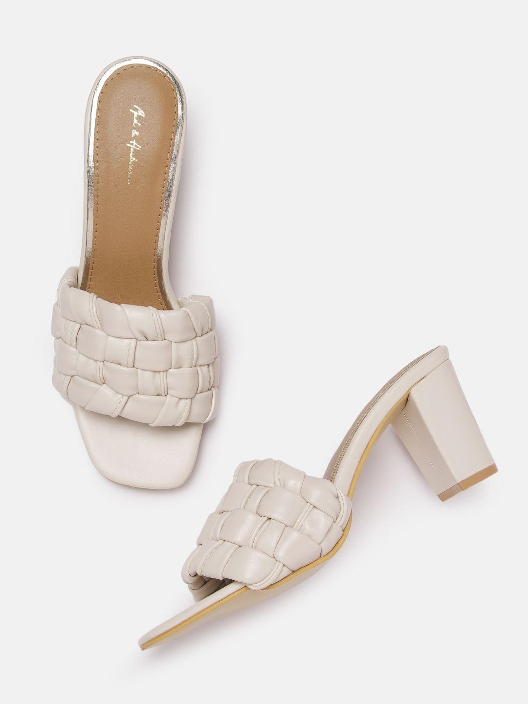 mast & harbour off white woven block heels