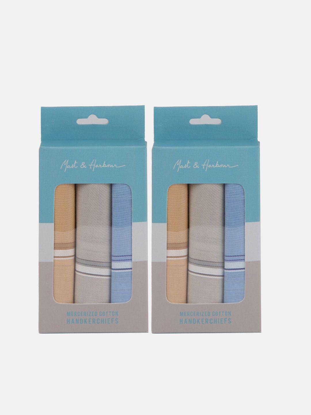 mast & harbour pack of 2 cotton handkerchiefs