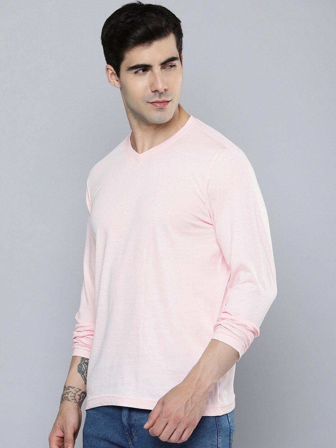 mast & harbour pink round neck cotton regular t-shirt