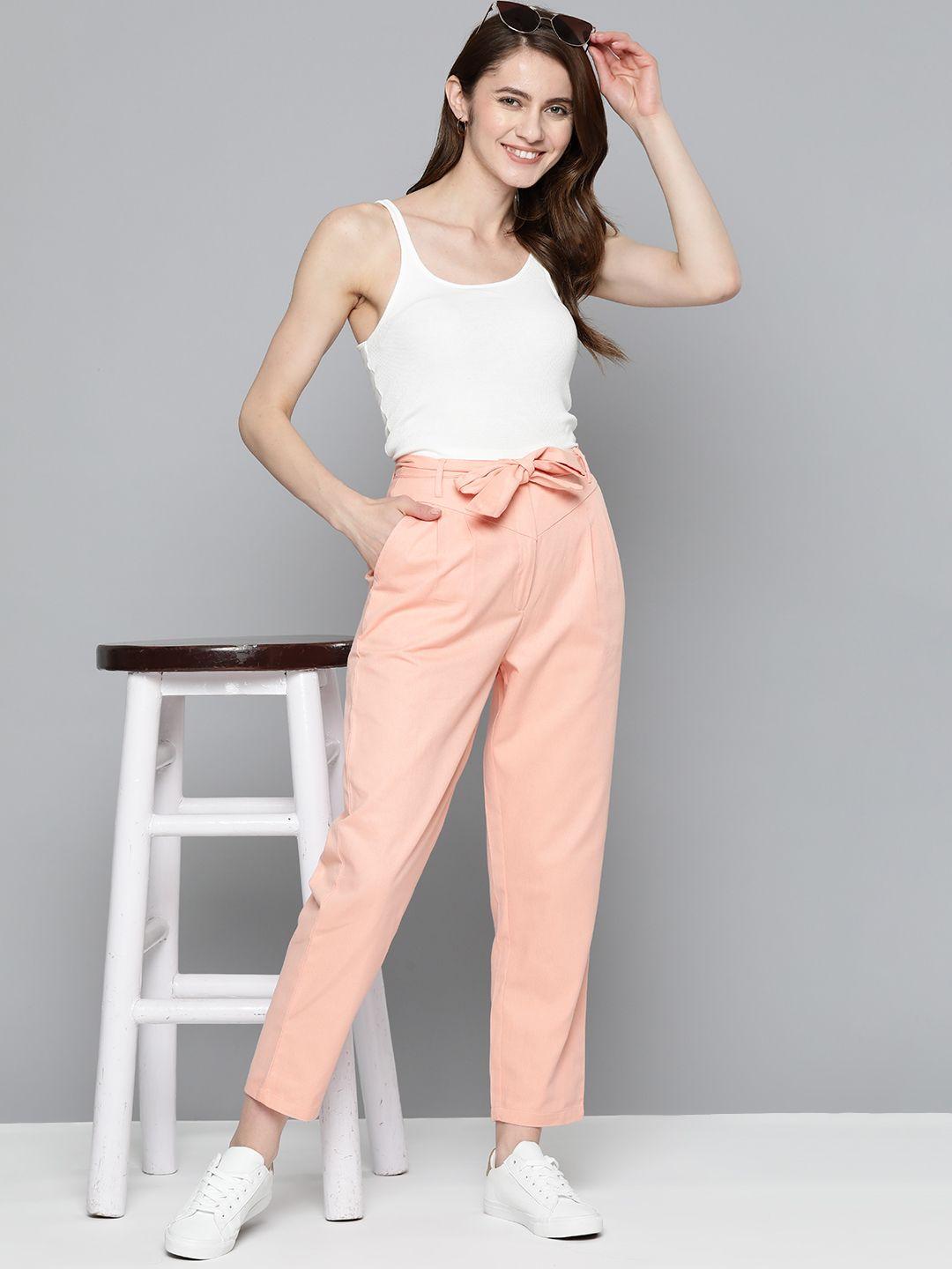 mast & harbour pleated cropped trousers with detachable belt