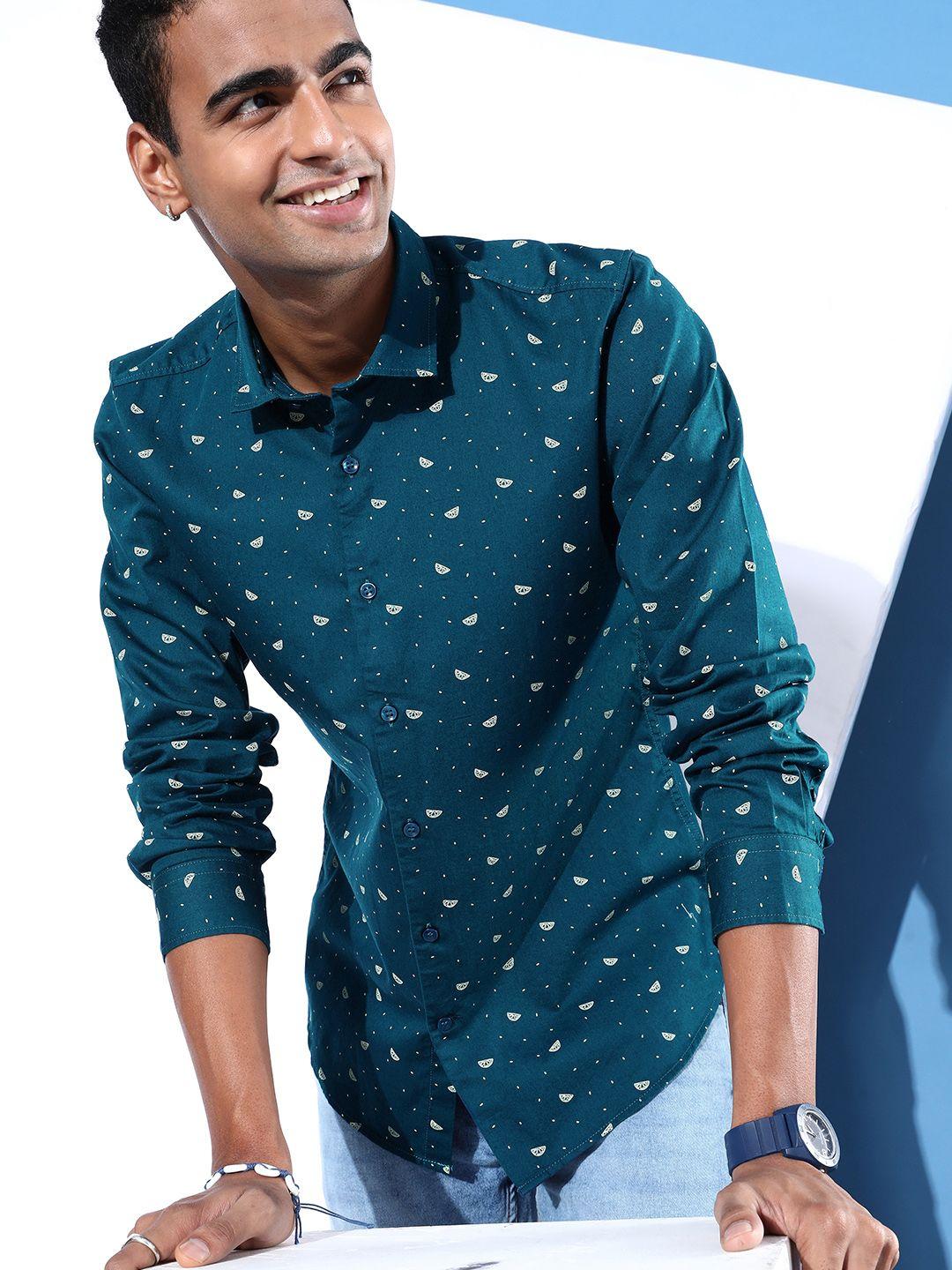 mast & harbour printed pure cotton casual shirt